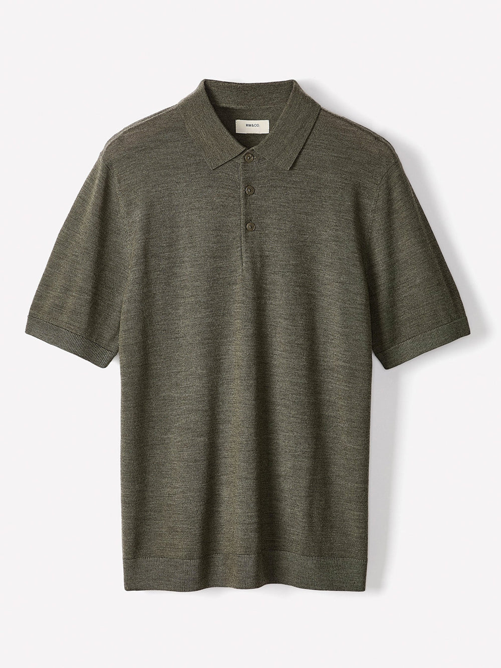 RW&CO Merino-Wool Short-Sleeve Polo Sweater