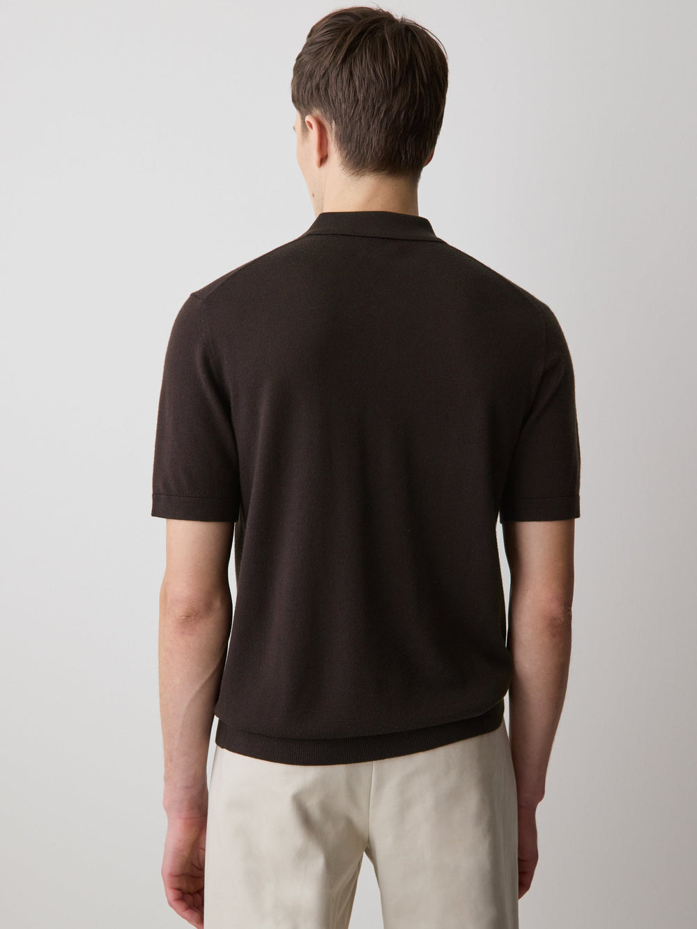 RW&CO Merino-Wool Short-Sleeve Polo Sweater