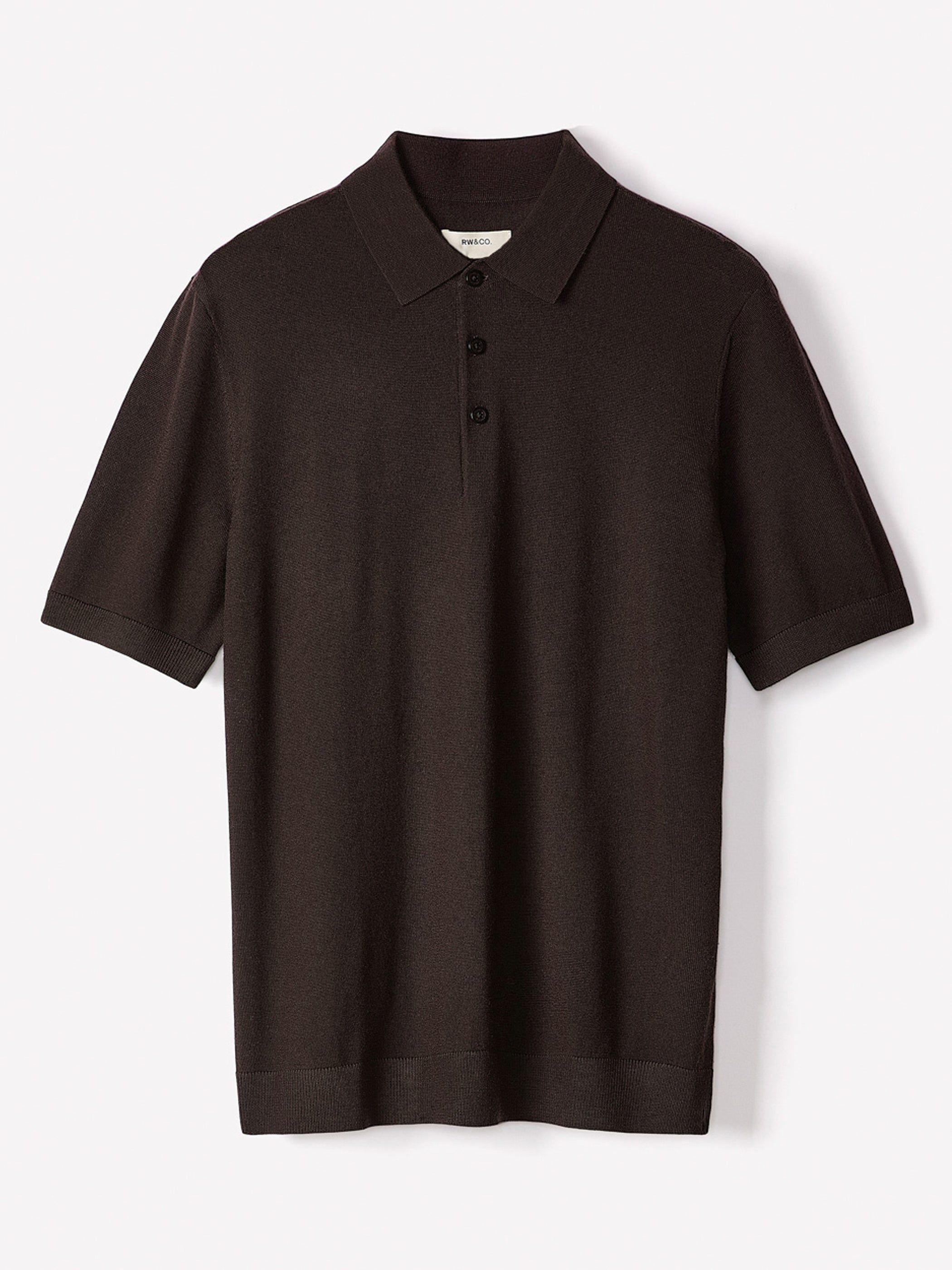 RW&CO Merino-Wool Short-Sleeve Polo Sweater