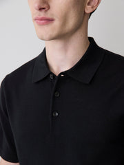 RW&CO Merino-Wool Short-Sleeve Polo Sweater