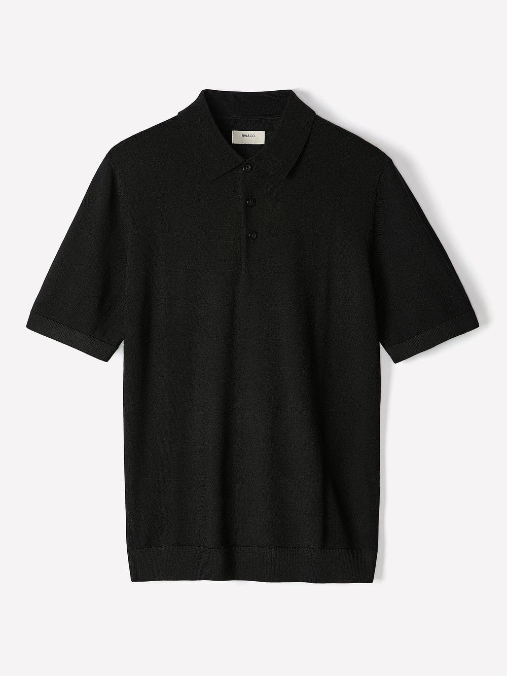 RW&CO Merino-Wool Short-Sleeve Polo Sweater