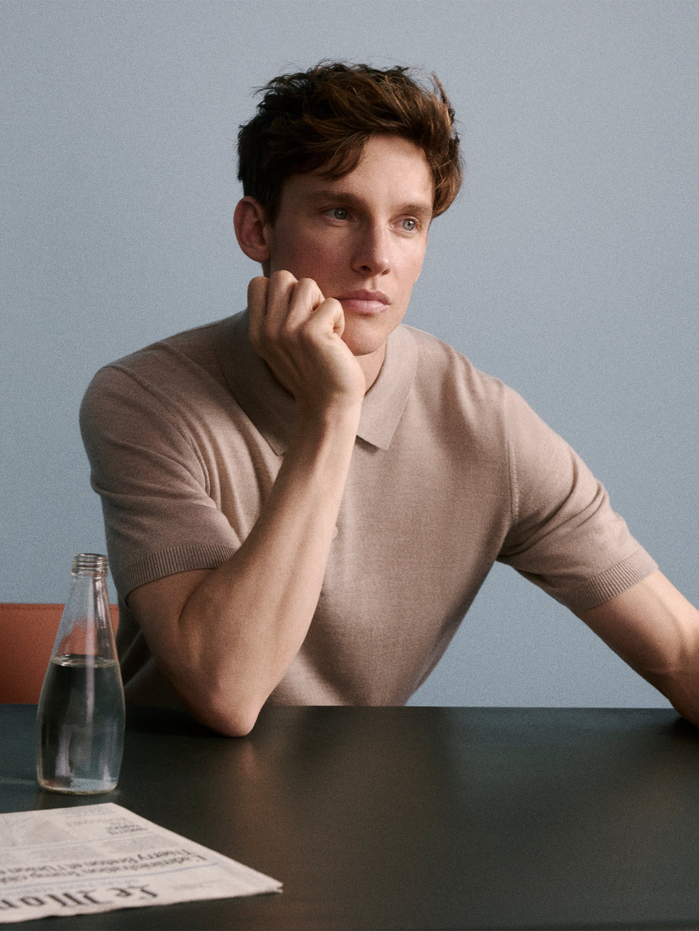 RW&CO Merino-Wool Short-Sleeve Polo Sweater