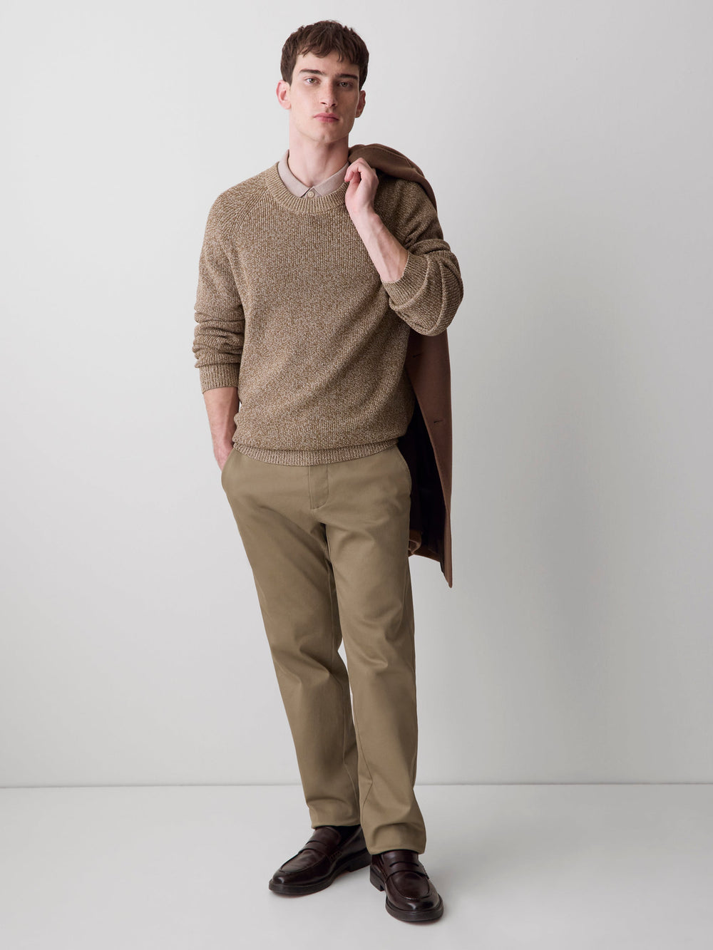 RW&CO Merino-Wool Short-Sleeve Polo Sweater