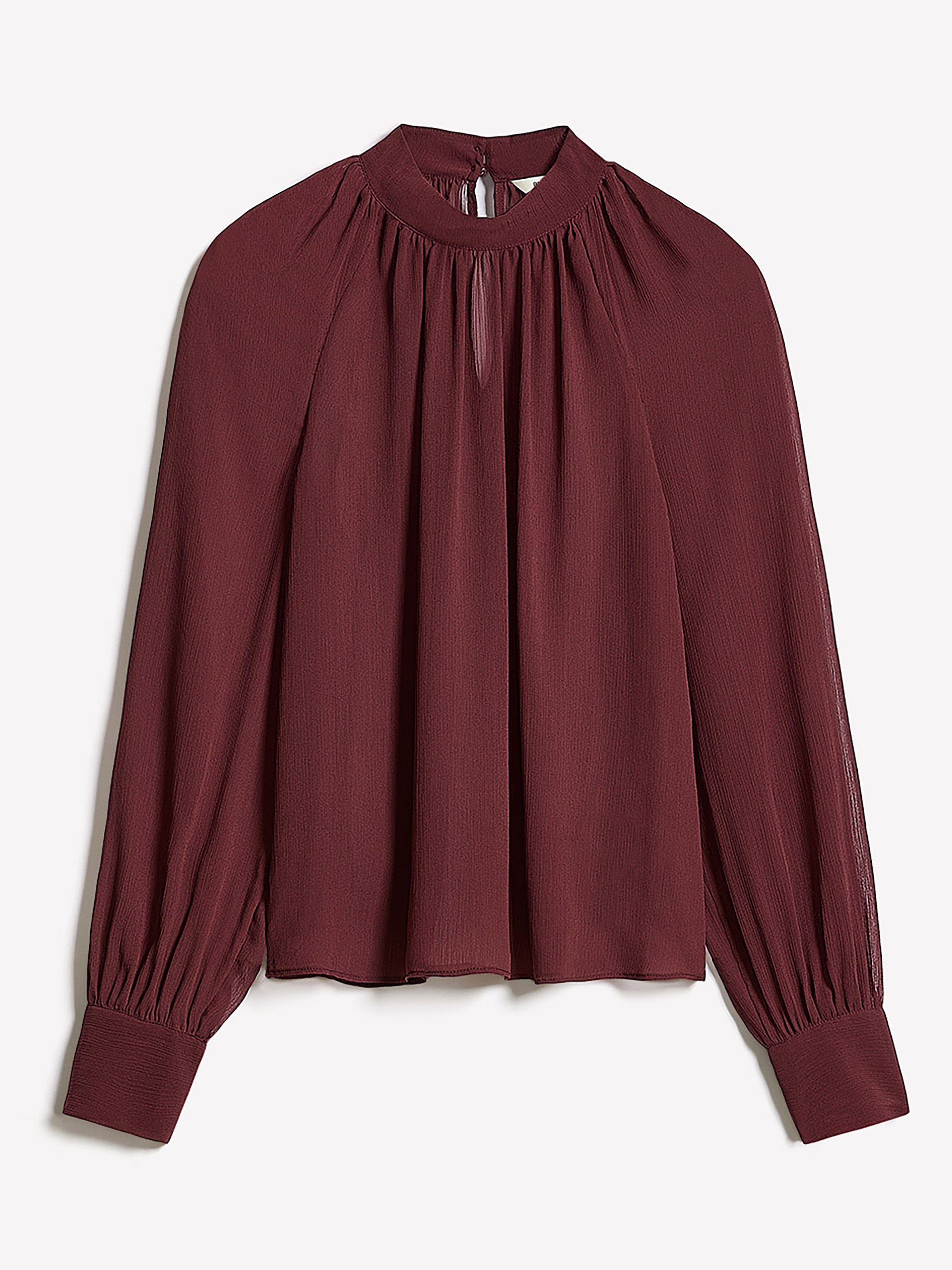 RW&CO Long-Sleeve Chiffon Popover Blouse