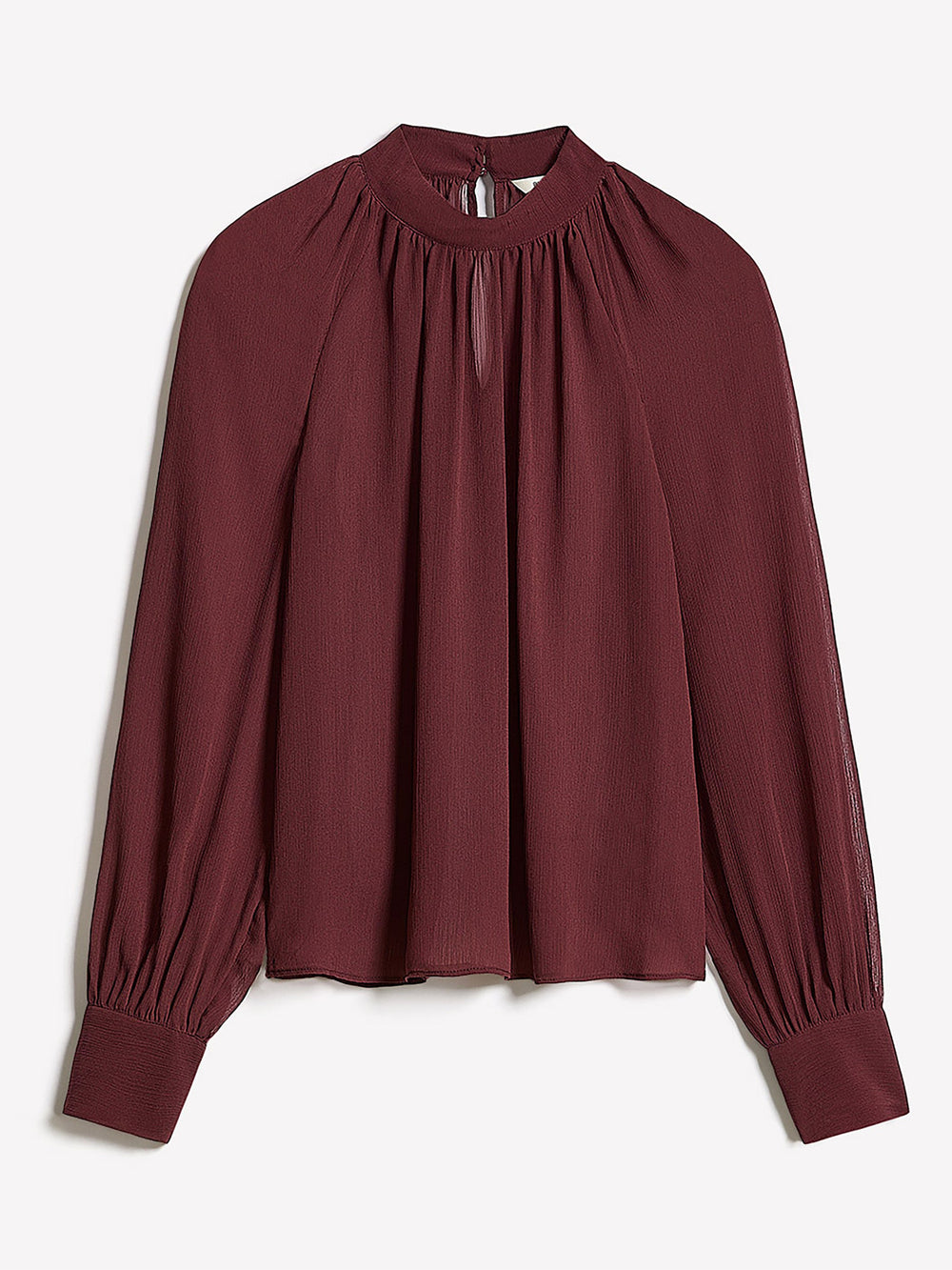 RW&CO Long-Sleeve Chiffon Popover Blouse