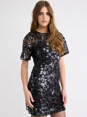 RW&CO Short-Sleeve Mini Sequins Cocktail Dress