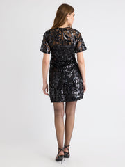 RW&CO Short-Sleeve Mini Sequins Cocktail Dress
