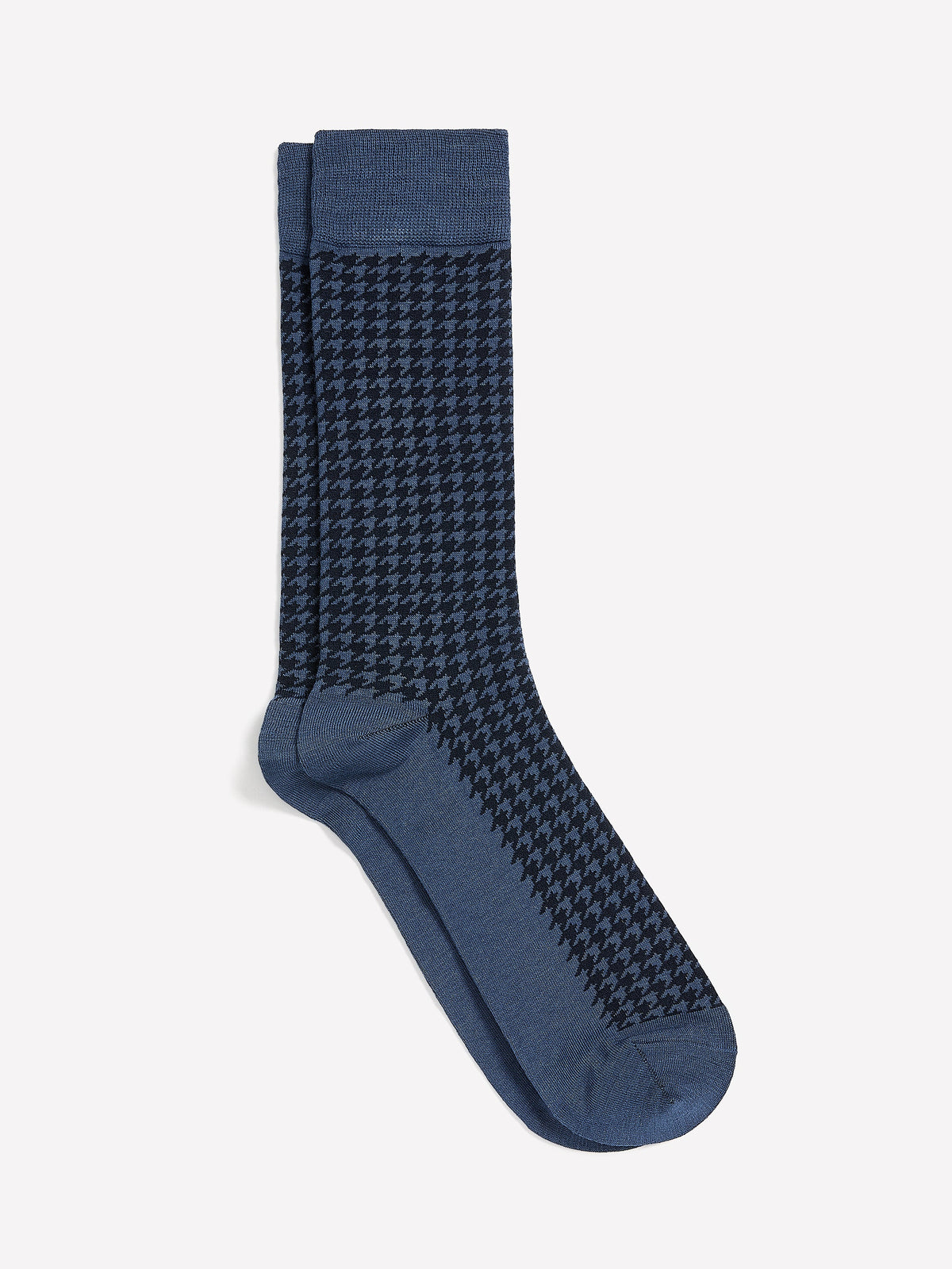RW&CO Blue Dress Socks with Houndstooth Pattern