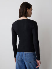 RW&CO V-Neck Sweater with Buttons on Sleeves