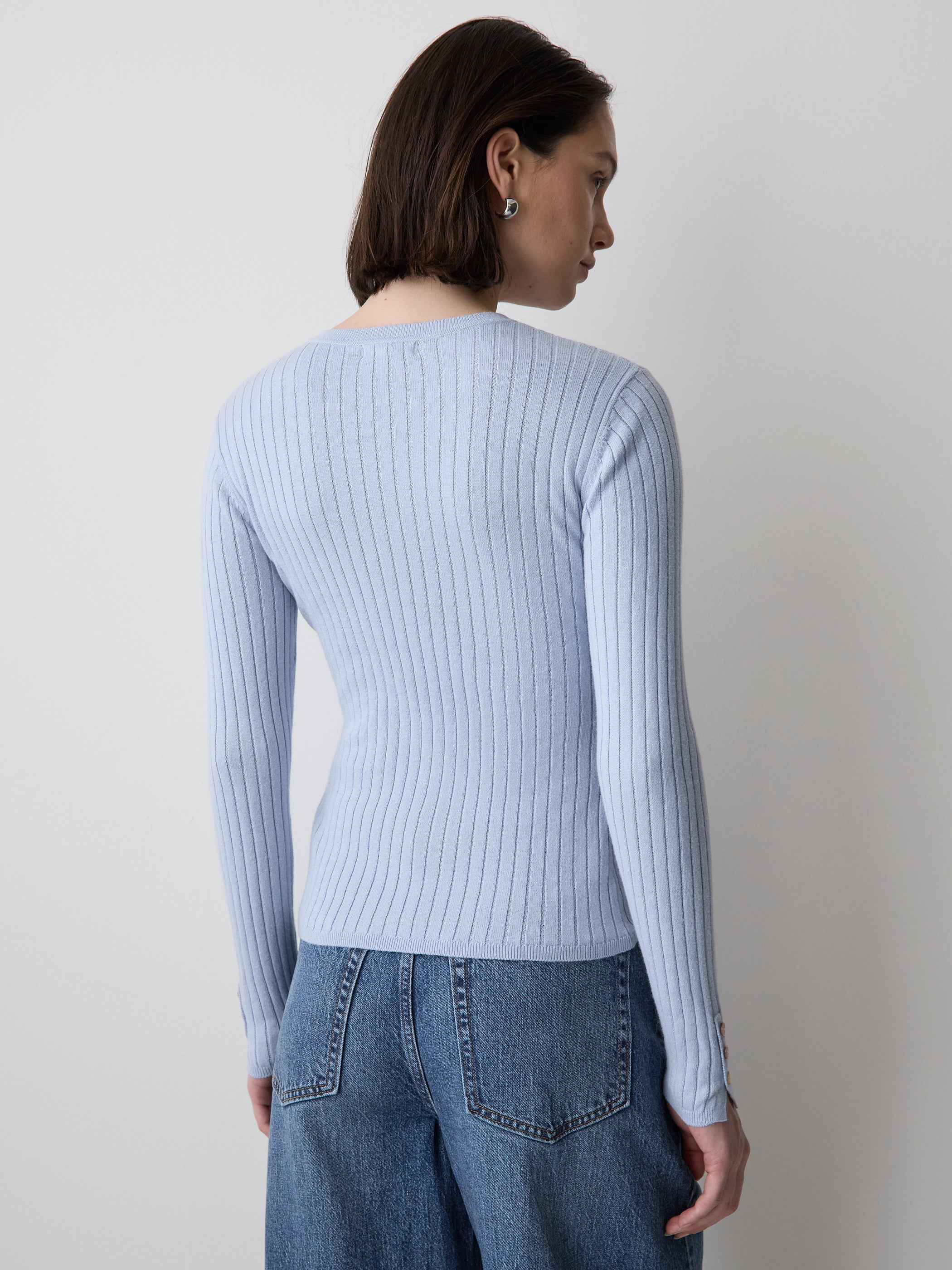 RW&CO V-Neck Sweater with Buttons on Sleeves