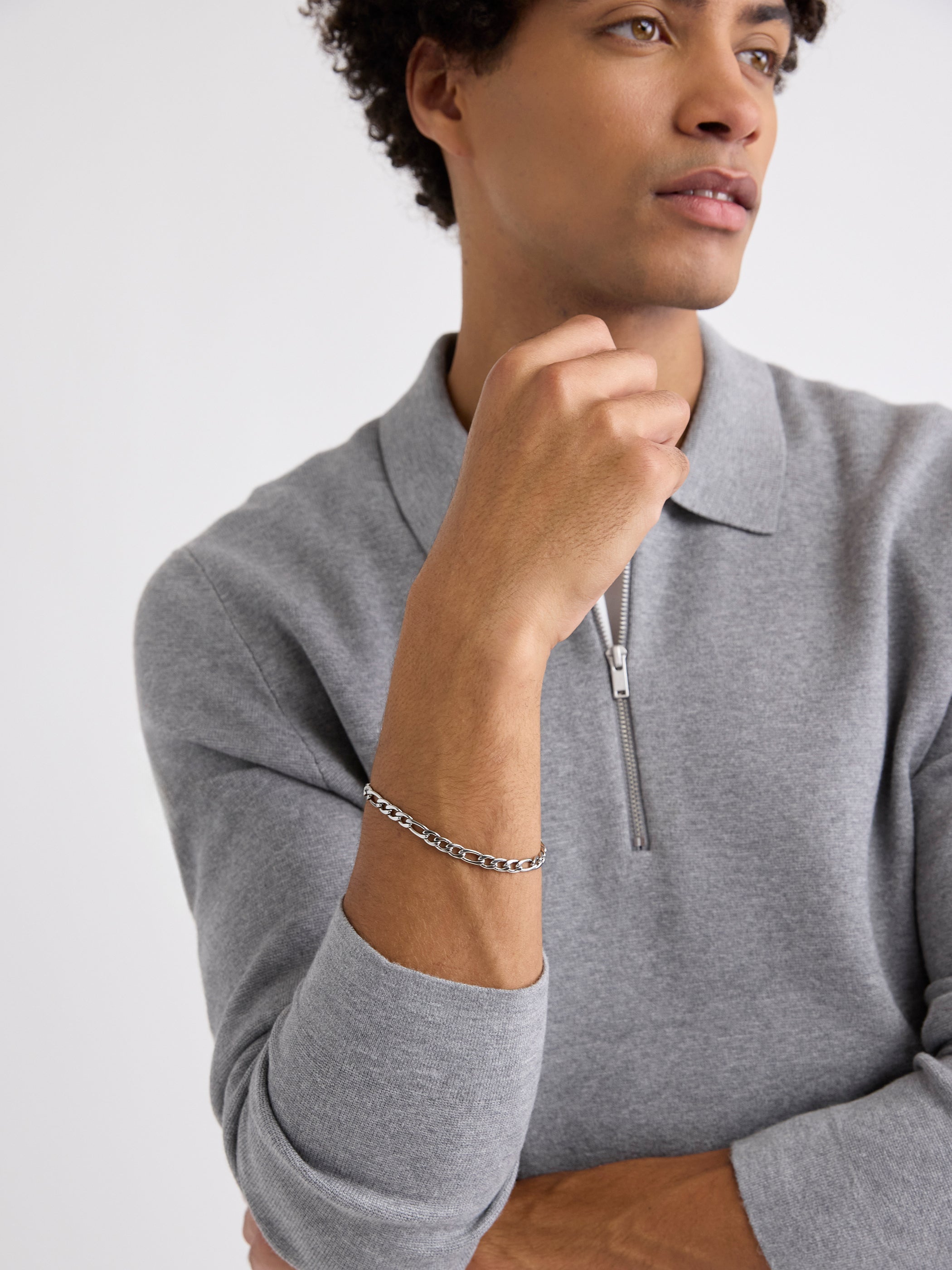 RW&CO Stainless Steel Figaro Bracelet