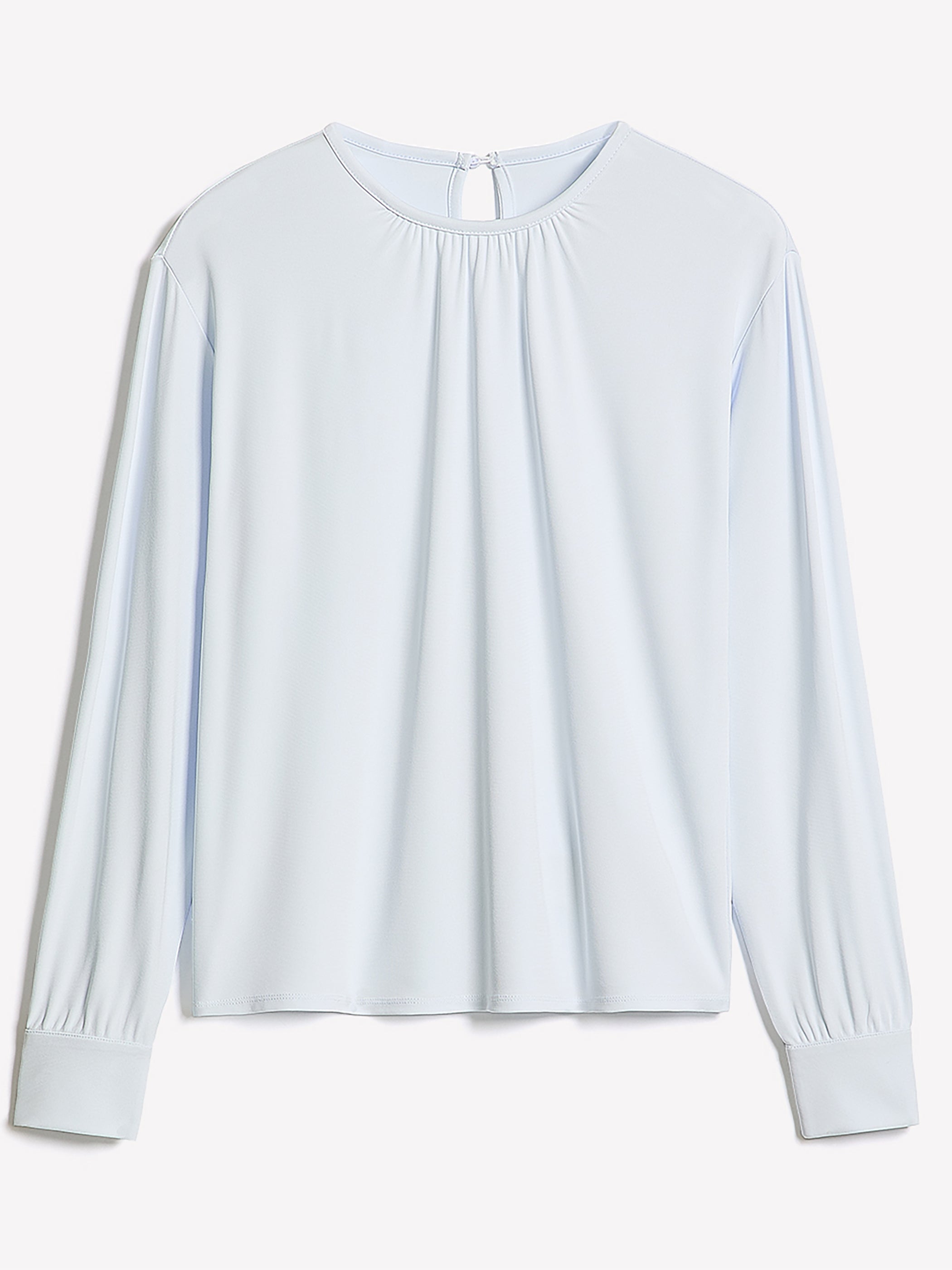 RW&CO Long-Sleeve Top with Shirred Crew Neckline
