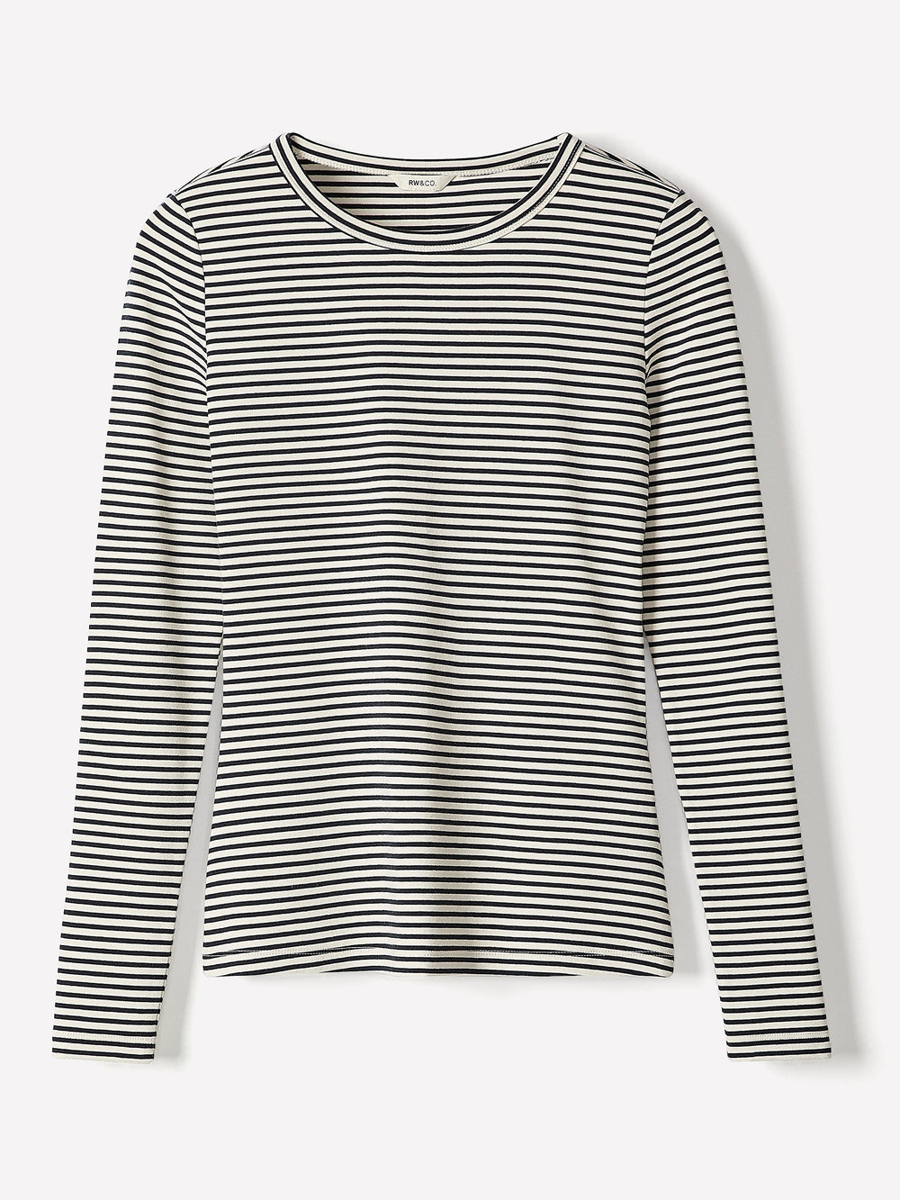 RW&CO Long-Sleeve Crew-Neck Fitted Ribbed Tee