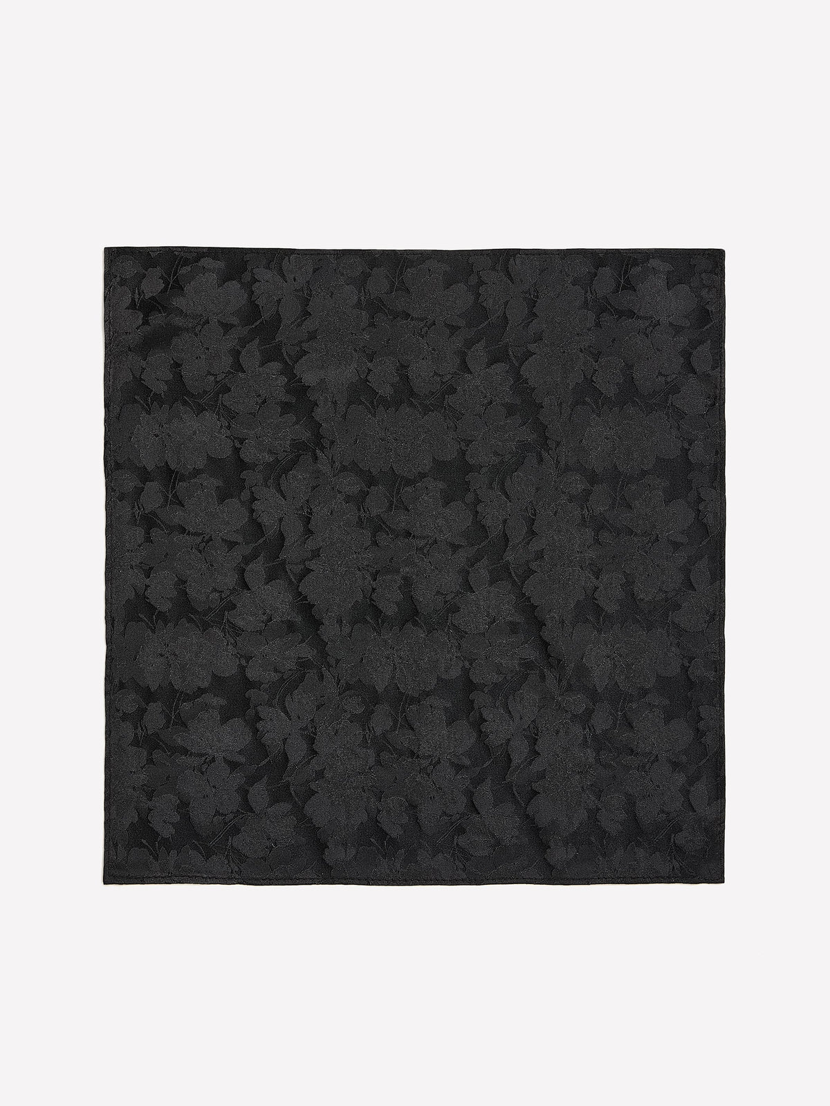 RW&CO Black Handkerchief with Tonal Floral Pattern
