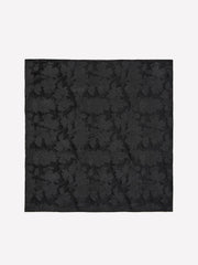 RW&CO Black Handkerchief with Tonal Floral Pattern