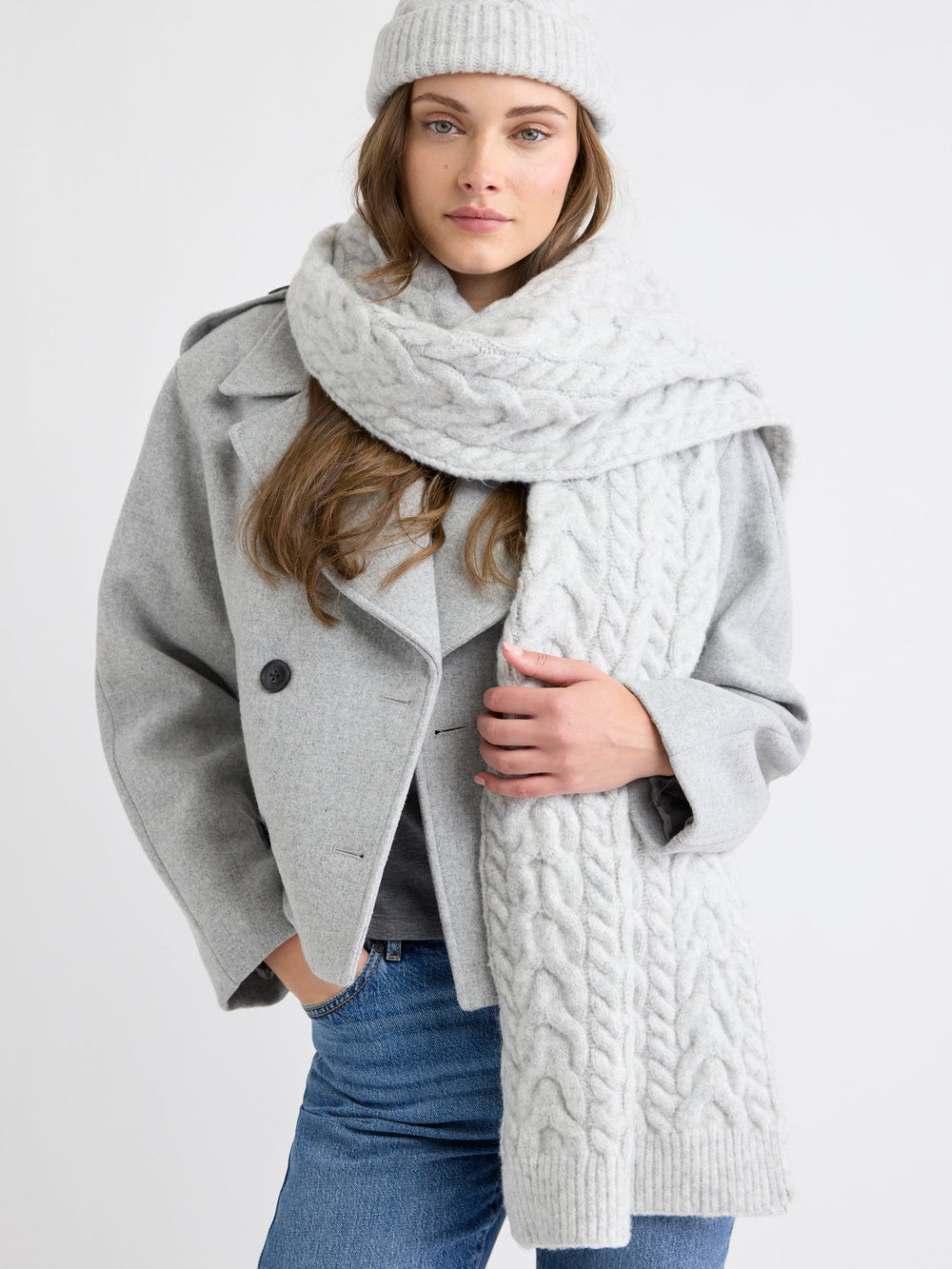 RW&CO Cable-Knit Scarf