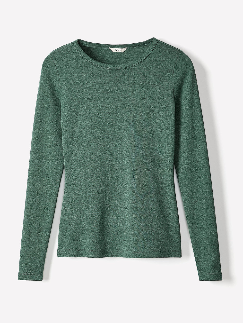 RW&CO Luxe Knit Long-Sleeve Crew-Neck Fitted Ribbed Tee