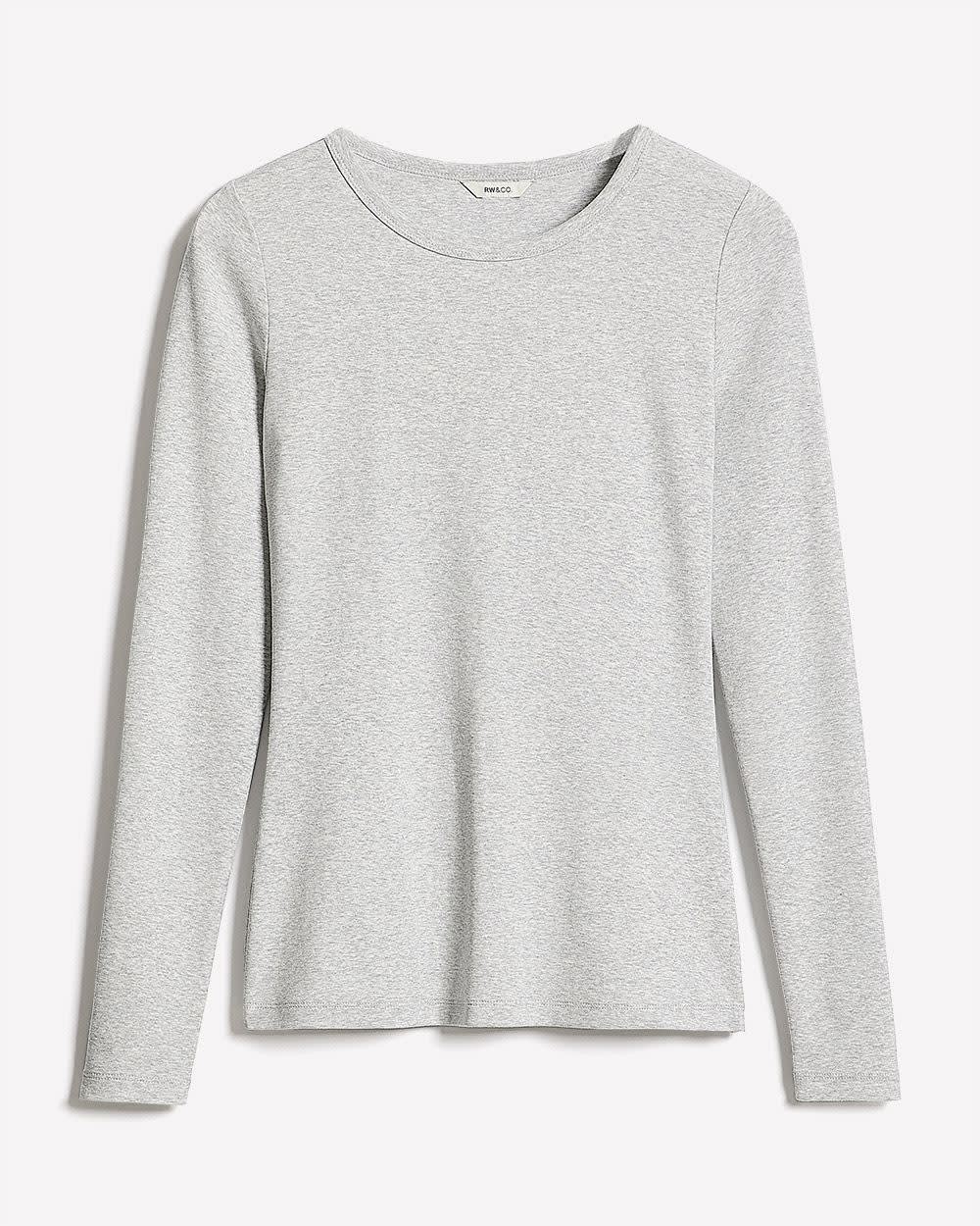 RW&CO Luxe Knit Long-Sleeve Crew-Neck Fitted Ribbed Tee