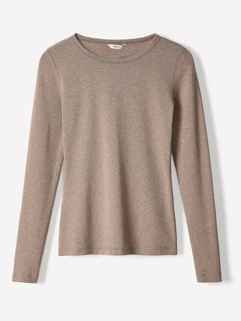 RW&CO Luxe Knit Long-Sleeve Crew-Neck Fitted Ribbed Tee