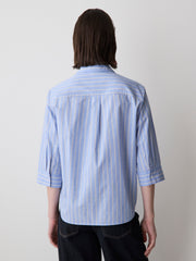 RW&CO Striped Buttoned-Down Cotton Blouse