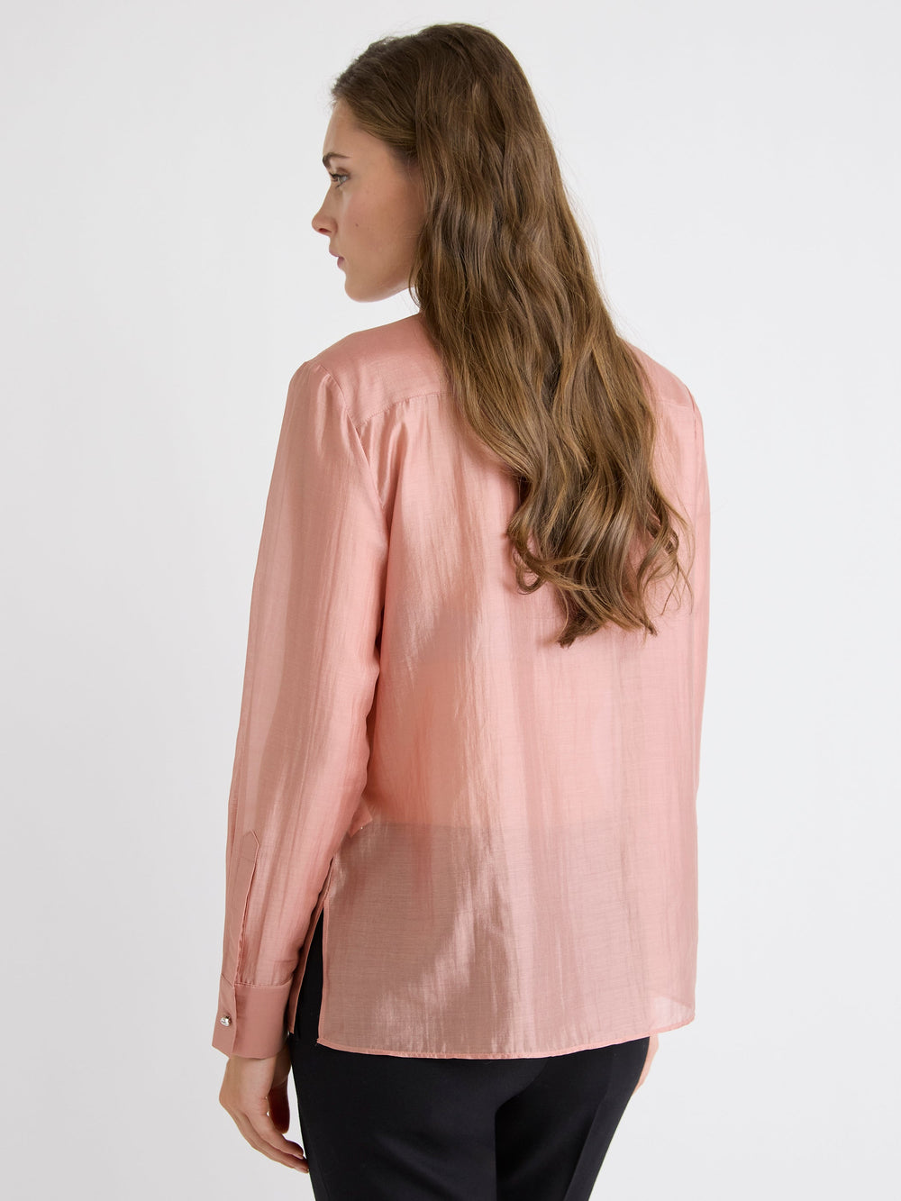 RW&CO Long-Sleeve Buttoned-Down Blouse with Rhinestones