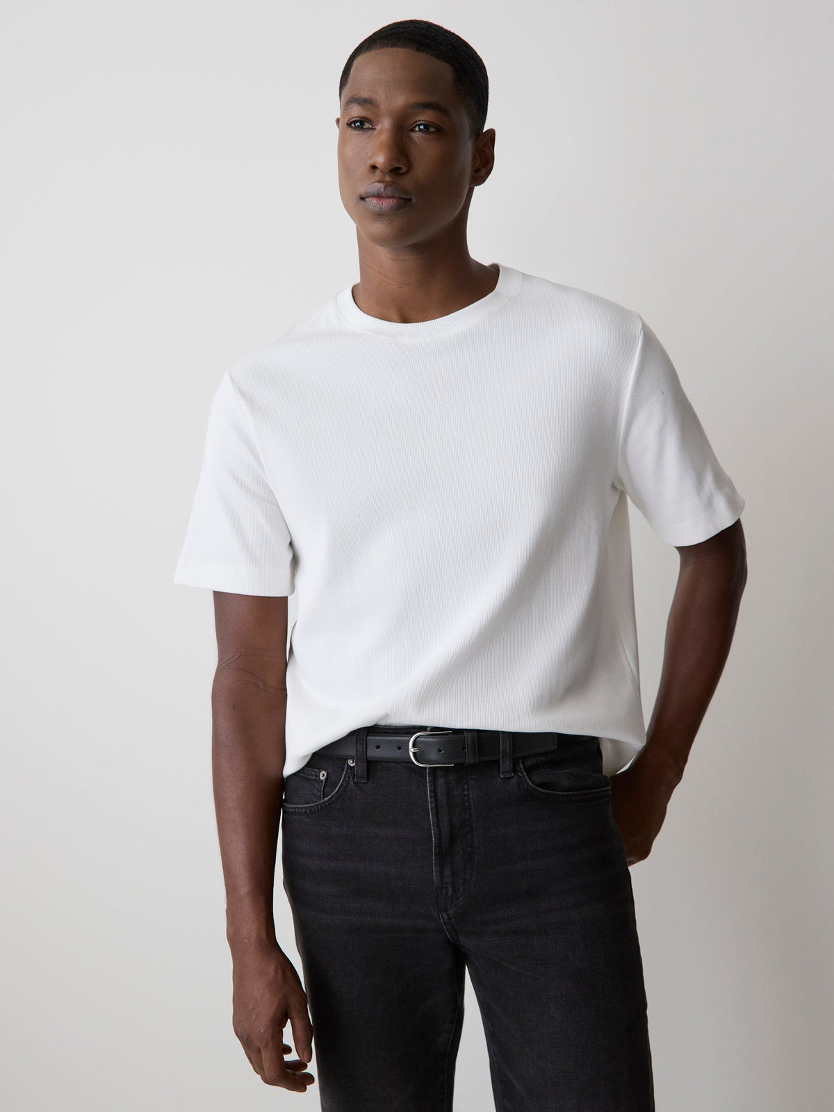 RW&CO Short-Sleeve Crew-Neck Ribbed Tee