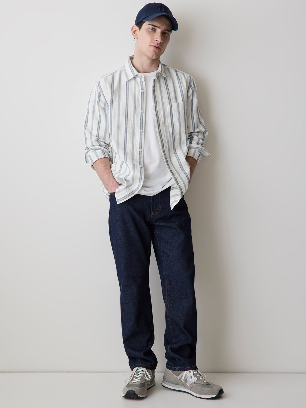 RW&CO Striped Long-Sleeve Gauze Shirt
