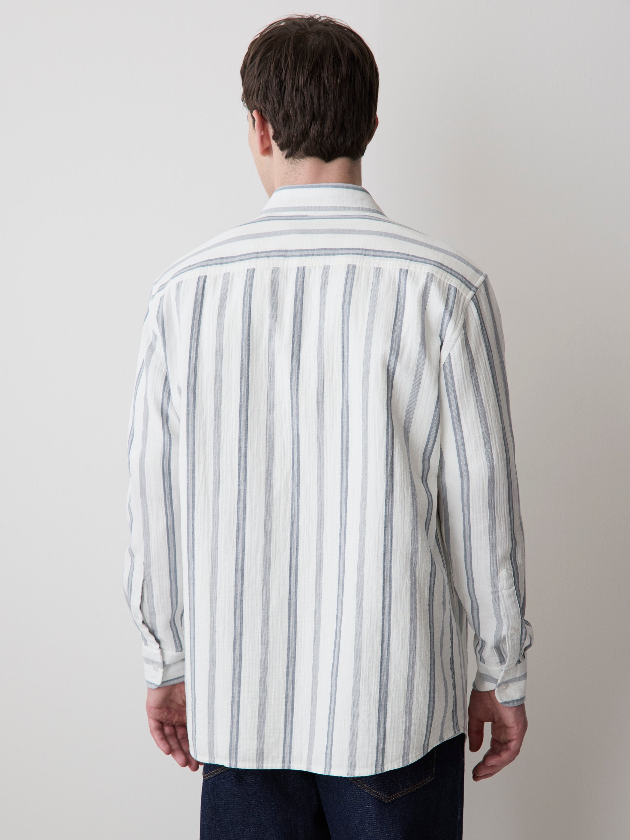 RW&CO Striped Long-Sleeve Gauze Shirt