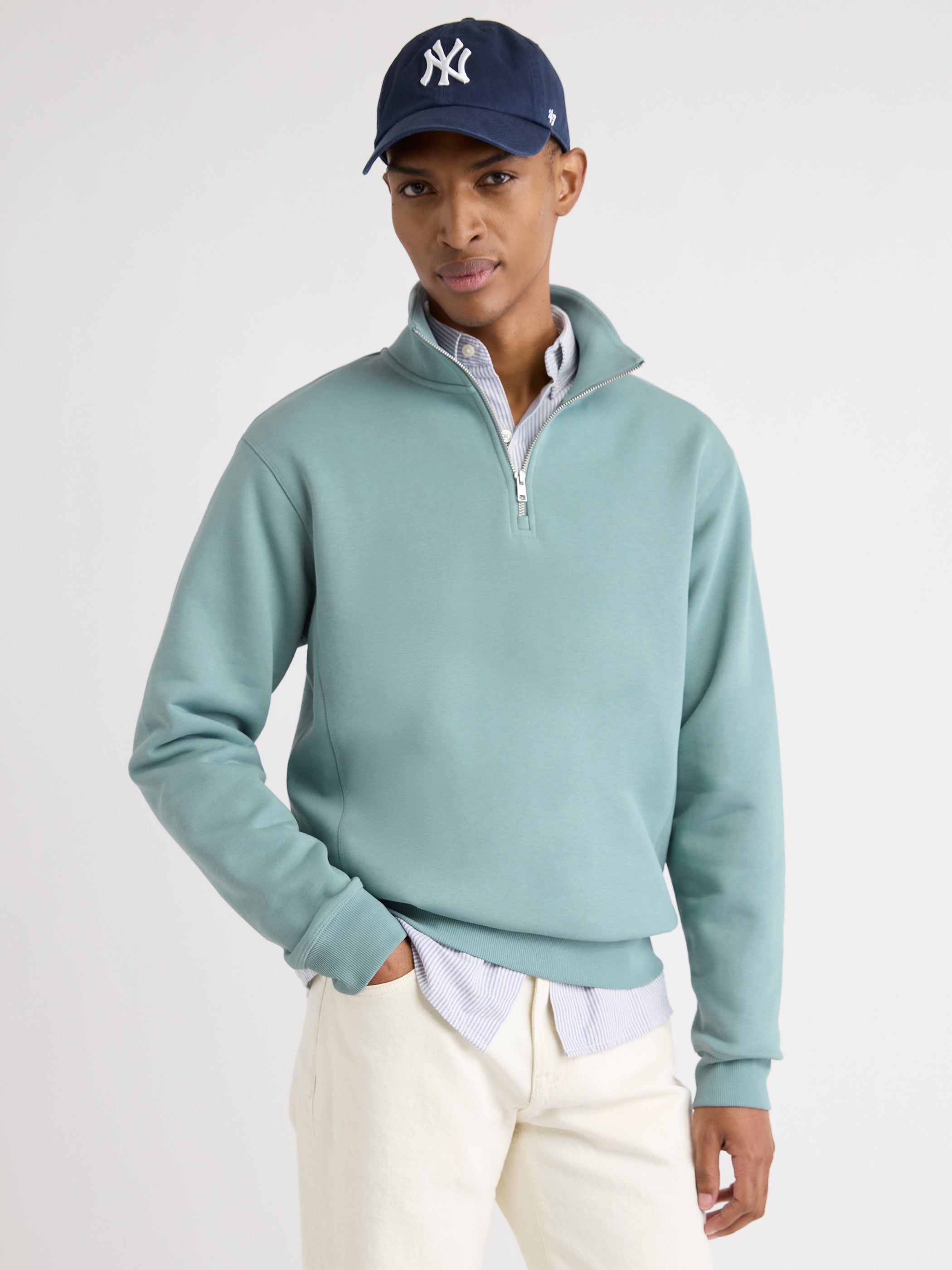 RW&CO Long-Sleeve Quarter-Zip Mock-Neck Sweater