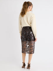 RW&CO High-Rise Sequin Midi Skirt