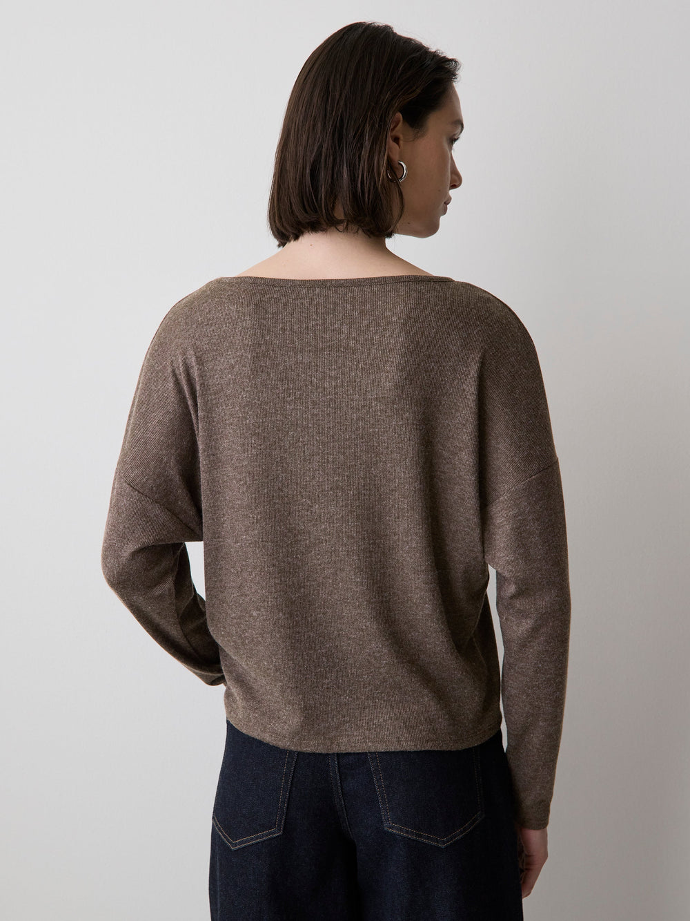 RW&CO Long-Sleeve Crew-Neck Ribbed Top