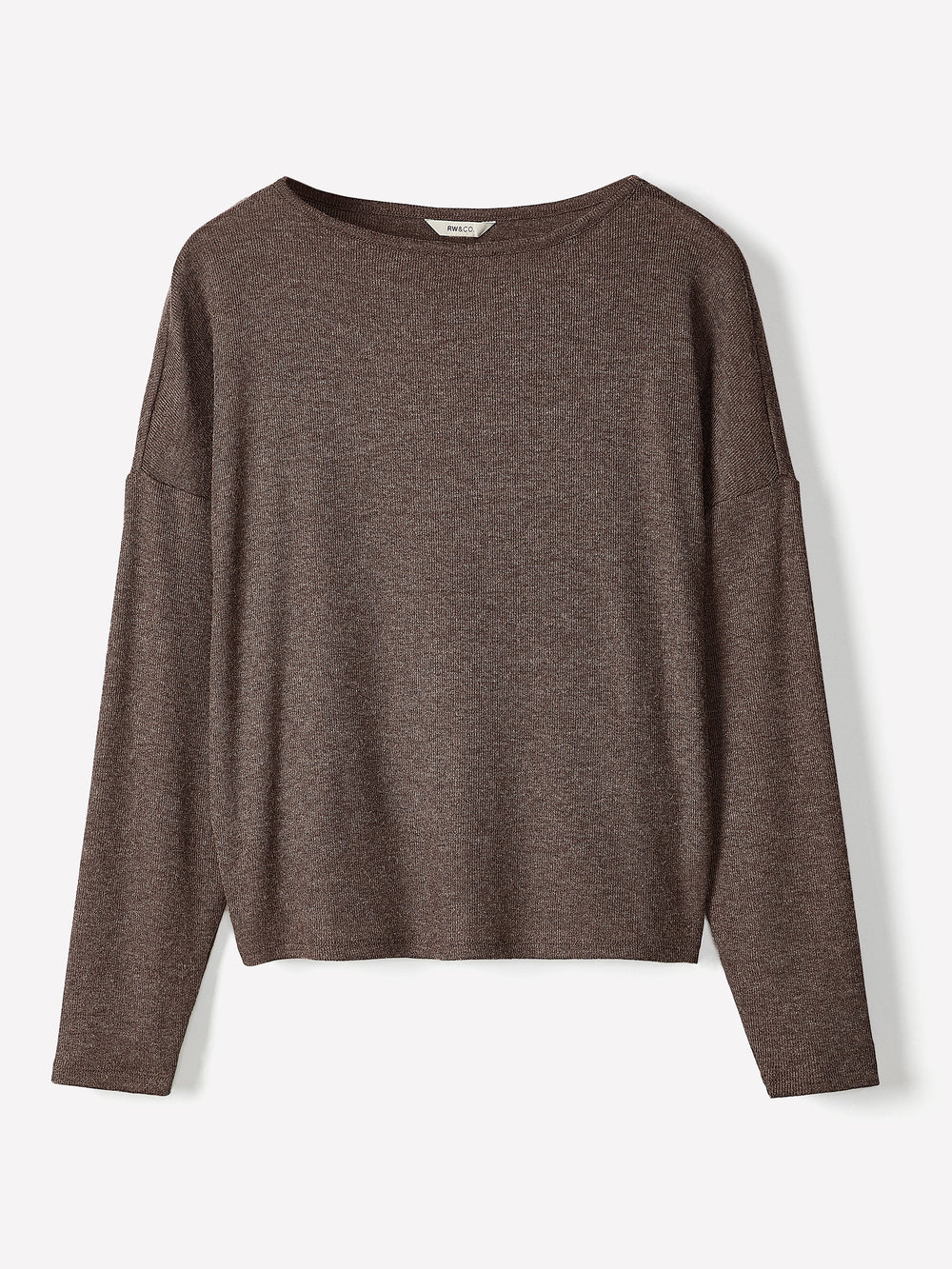 RW&CO Long-Sleeve Crew-Neck Ribbed Top