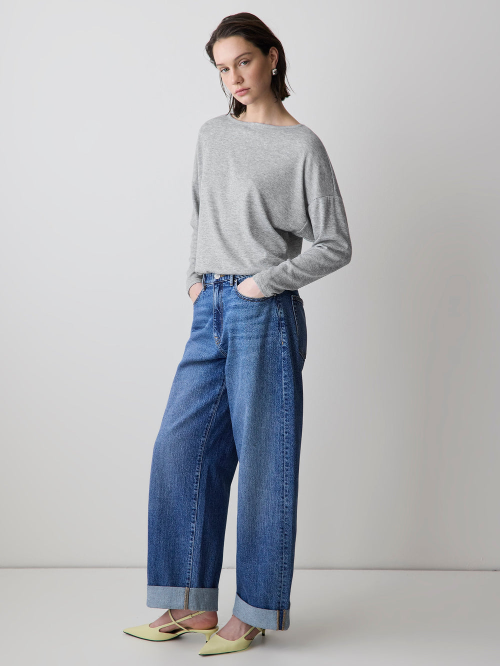 RW&CO Long-Sleeve Crew-Neck Ribbed Top