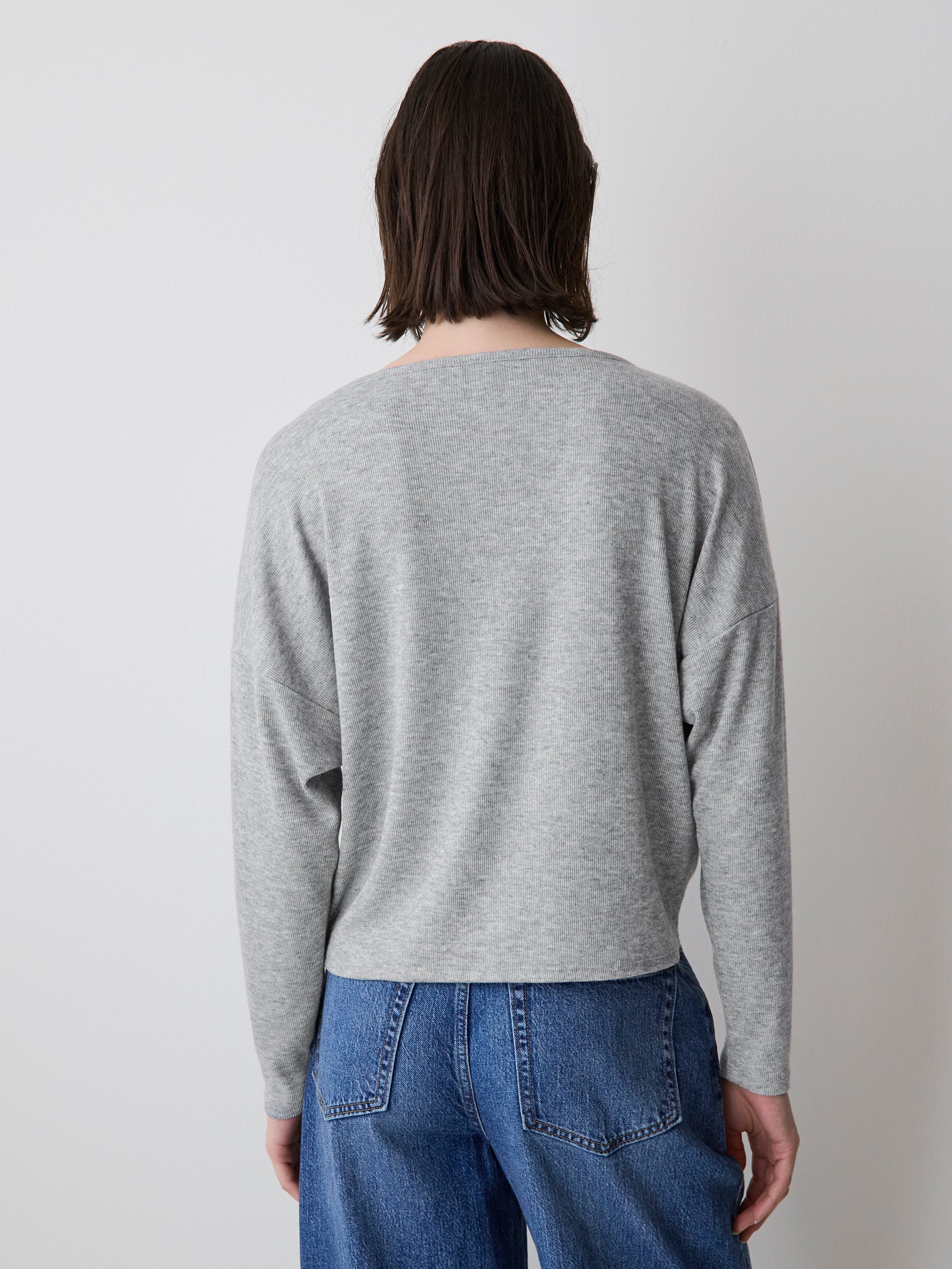 RW&CO Long-Sleeve Crew-Neck Ribbed Top