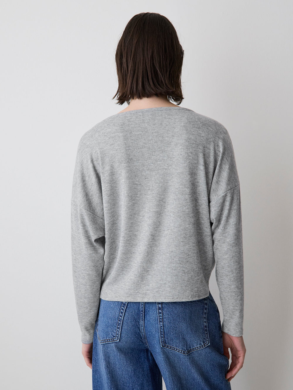 RW&CO Long-Sleeve Crew-Neck Ribbed Top