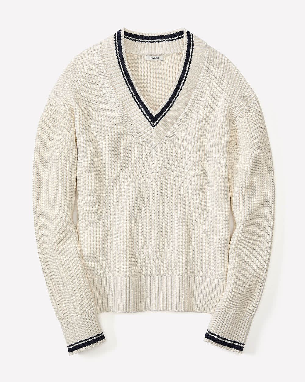 RW&CO Long-Sleeve V-Neck Sweater