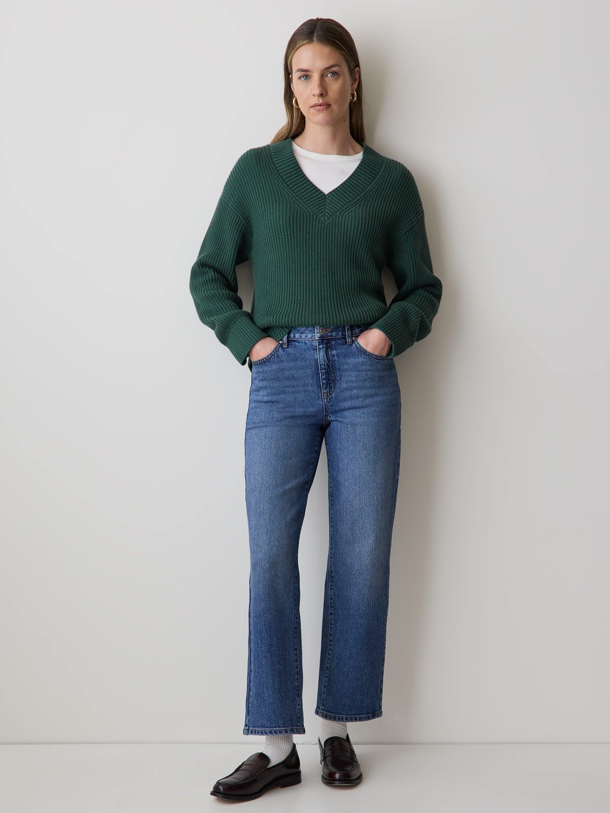 RW&CO Long-Sleeve V-Neck Sweater