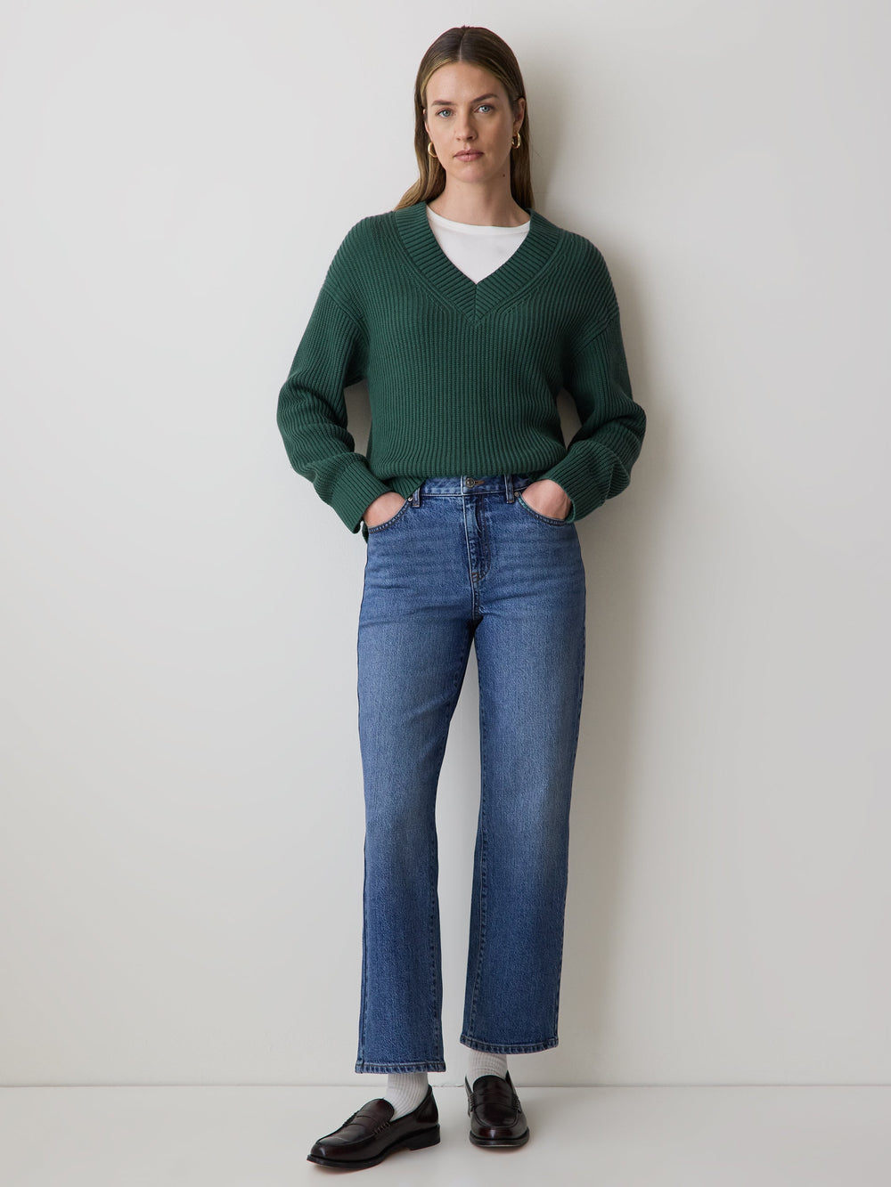 RW&CO Long-Sleeve V-Neck Sweater