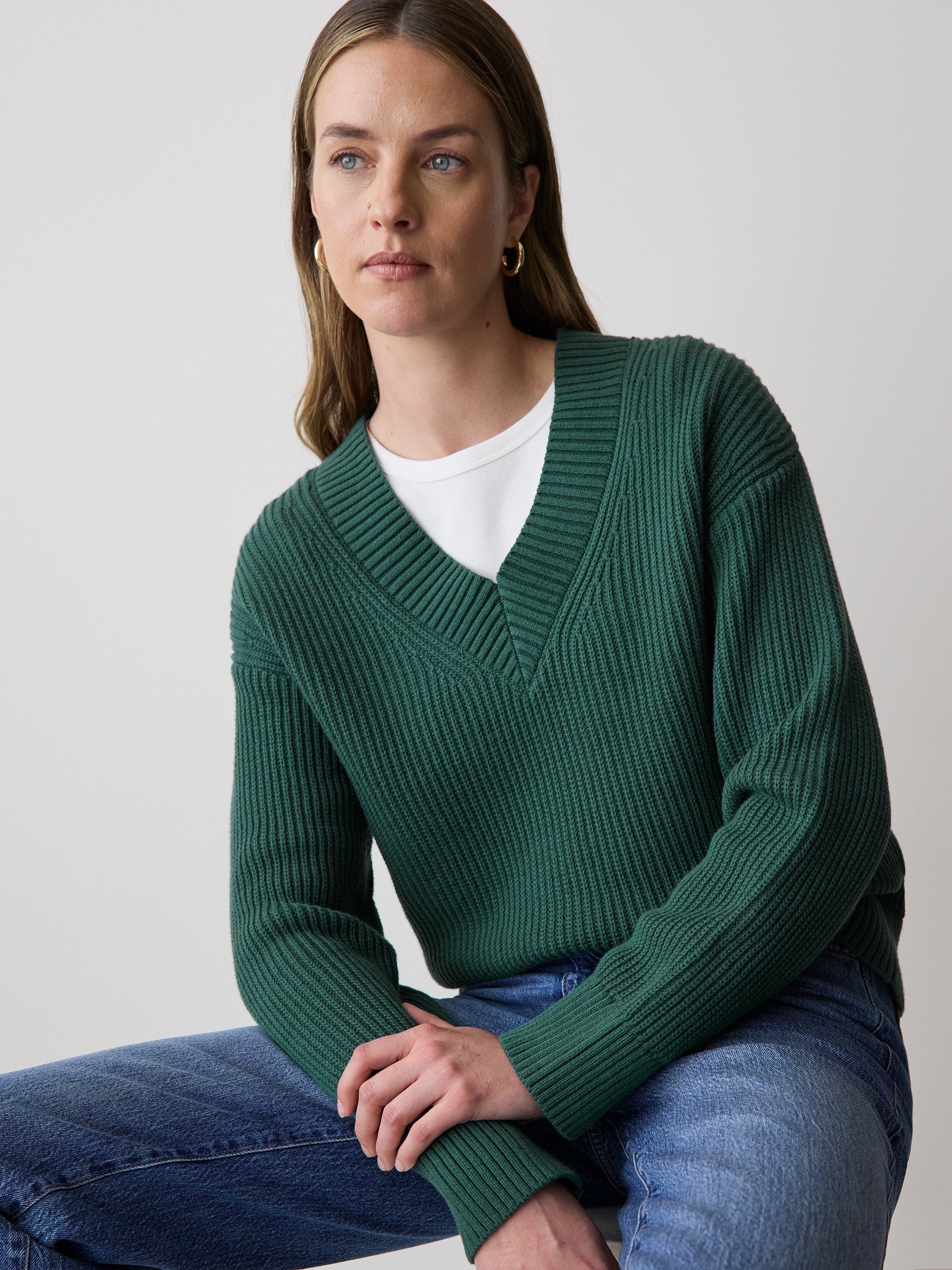RW&CO Long-Sleeve V-Neck Sweater