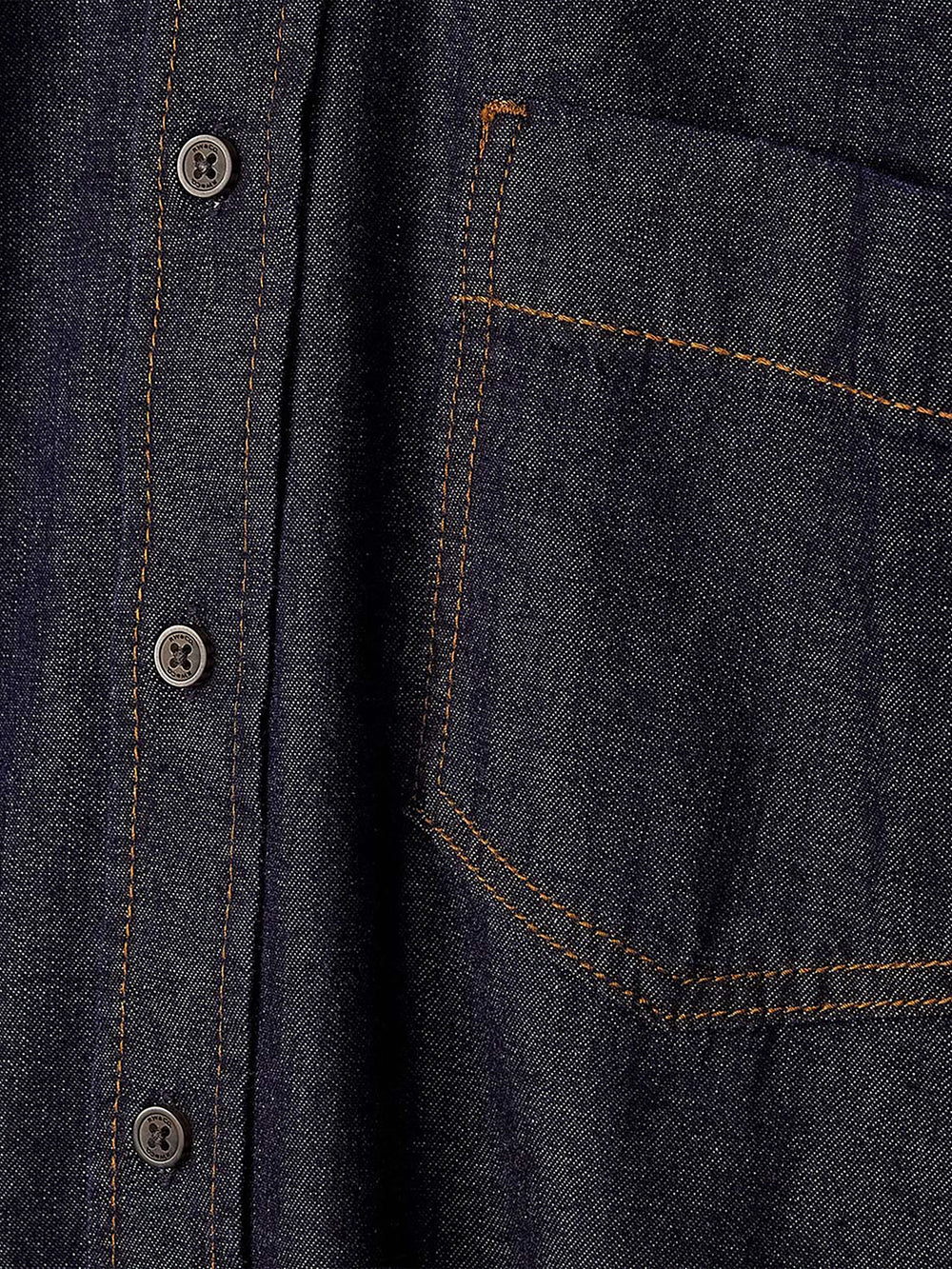 RW&CO Long-Sleeve Raw Denim Shirt with Chest Pocket
