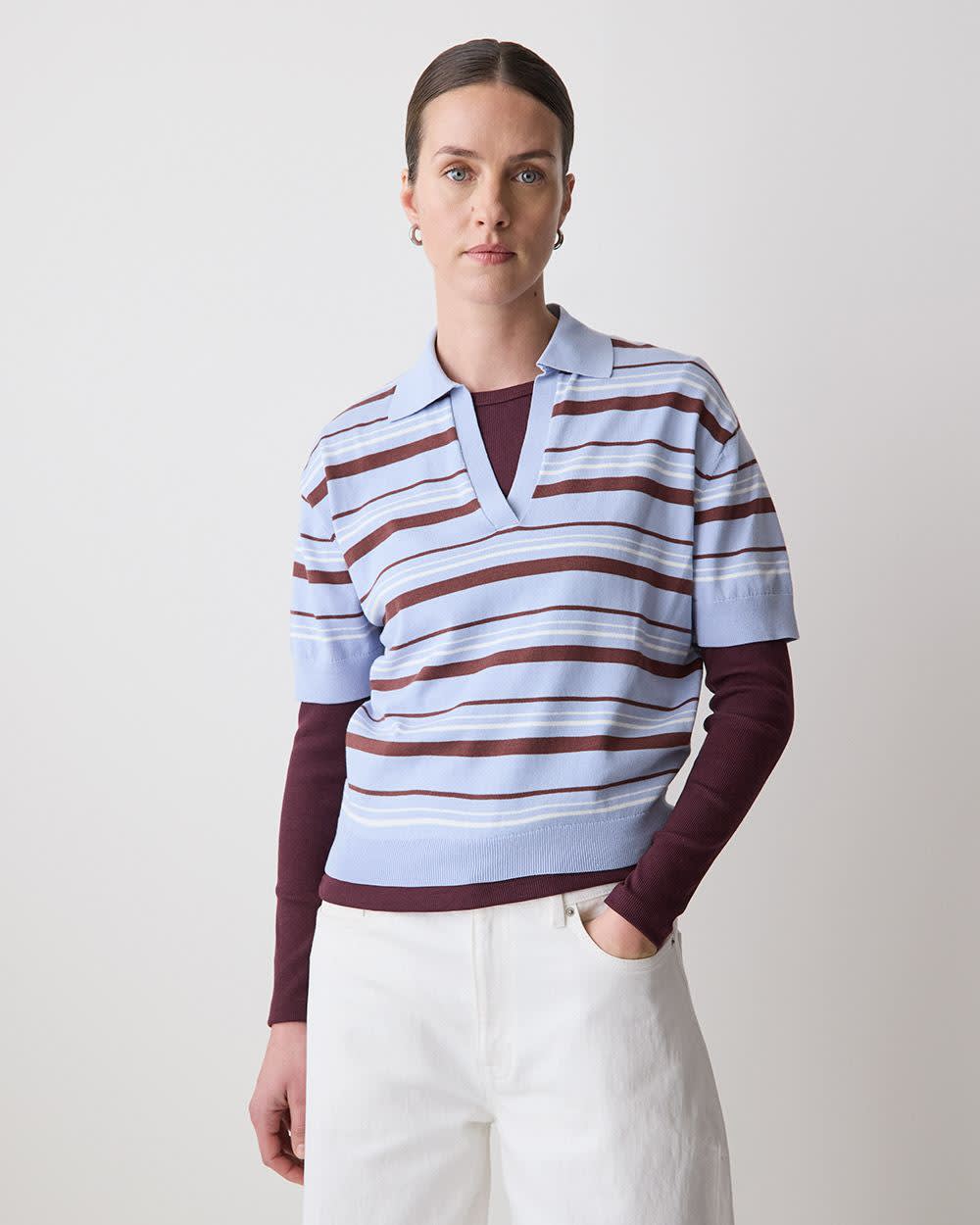 RW&CO Short-Sleeve Polo Sweater