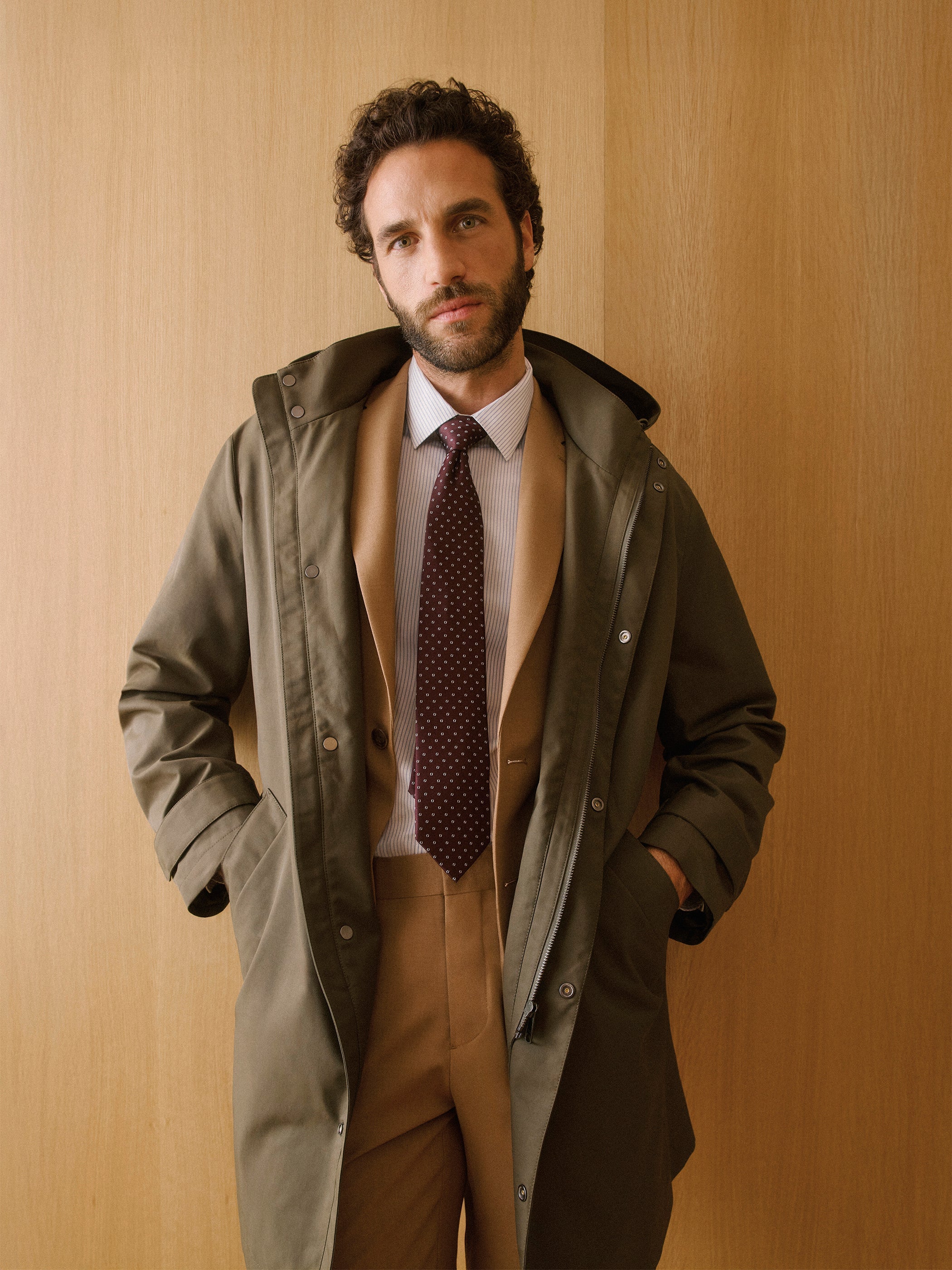 RW&CO Slim Fit Peachy Camel Suit Blazer