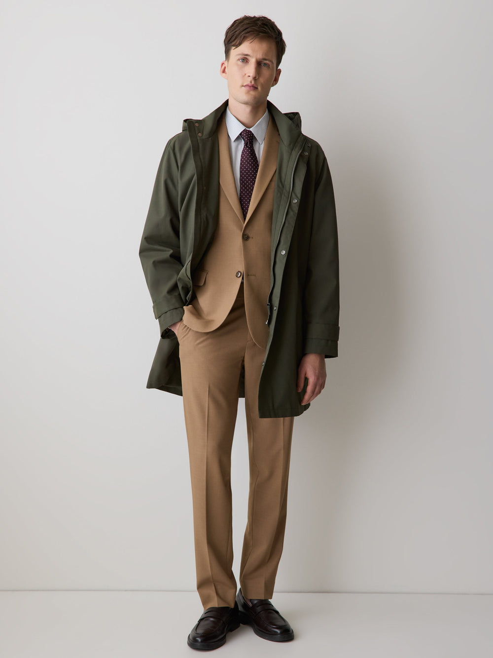 RW&CO Slim Fit Peachy Camel Suit Blazer