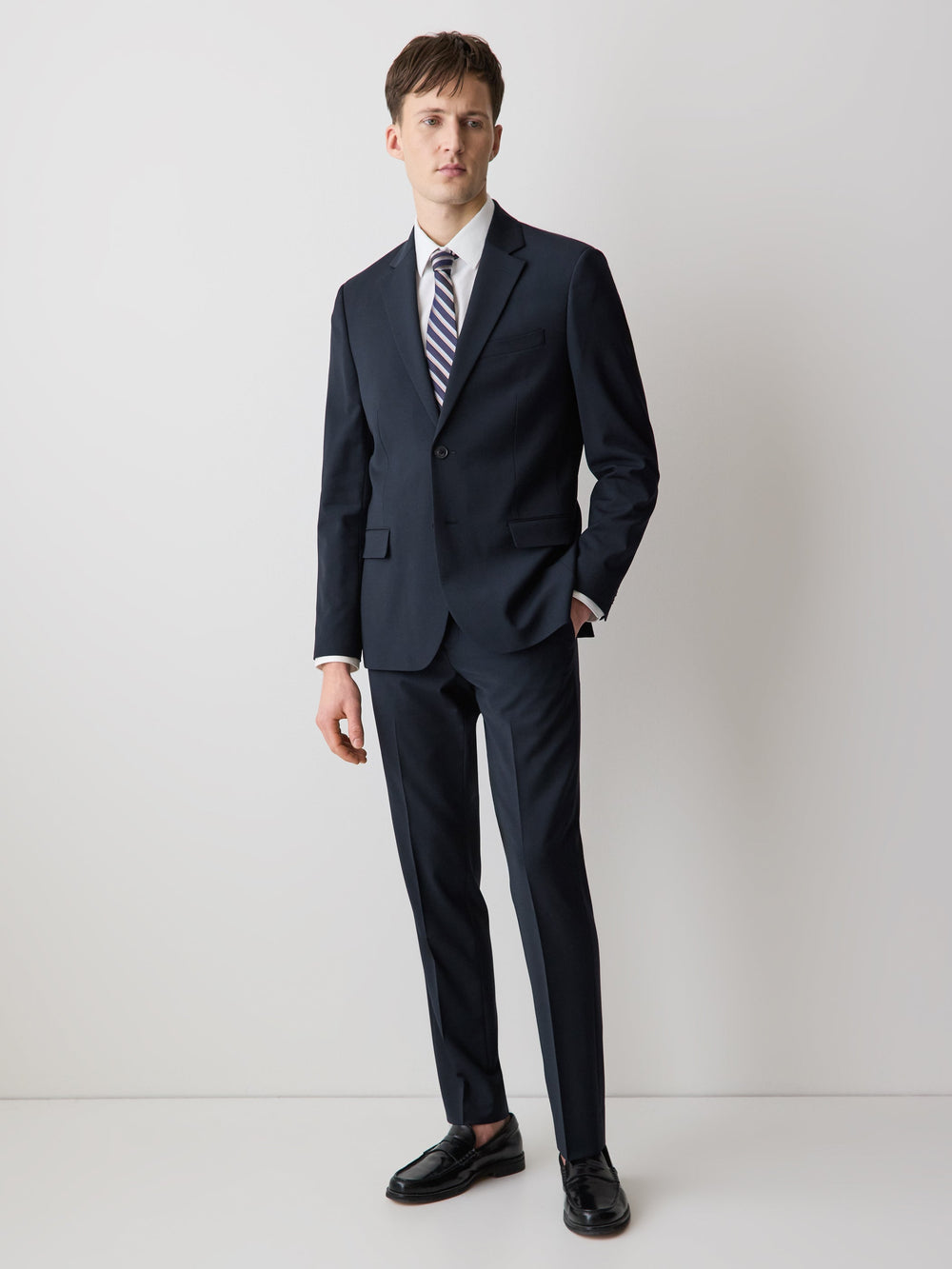 RW&CO Slim Fit Navy Wool Suit Blazer