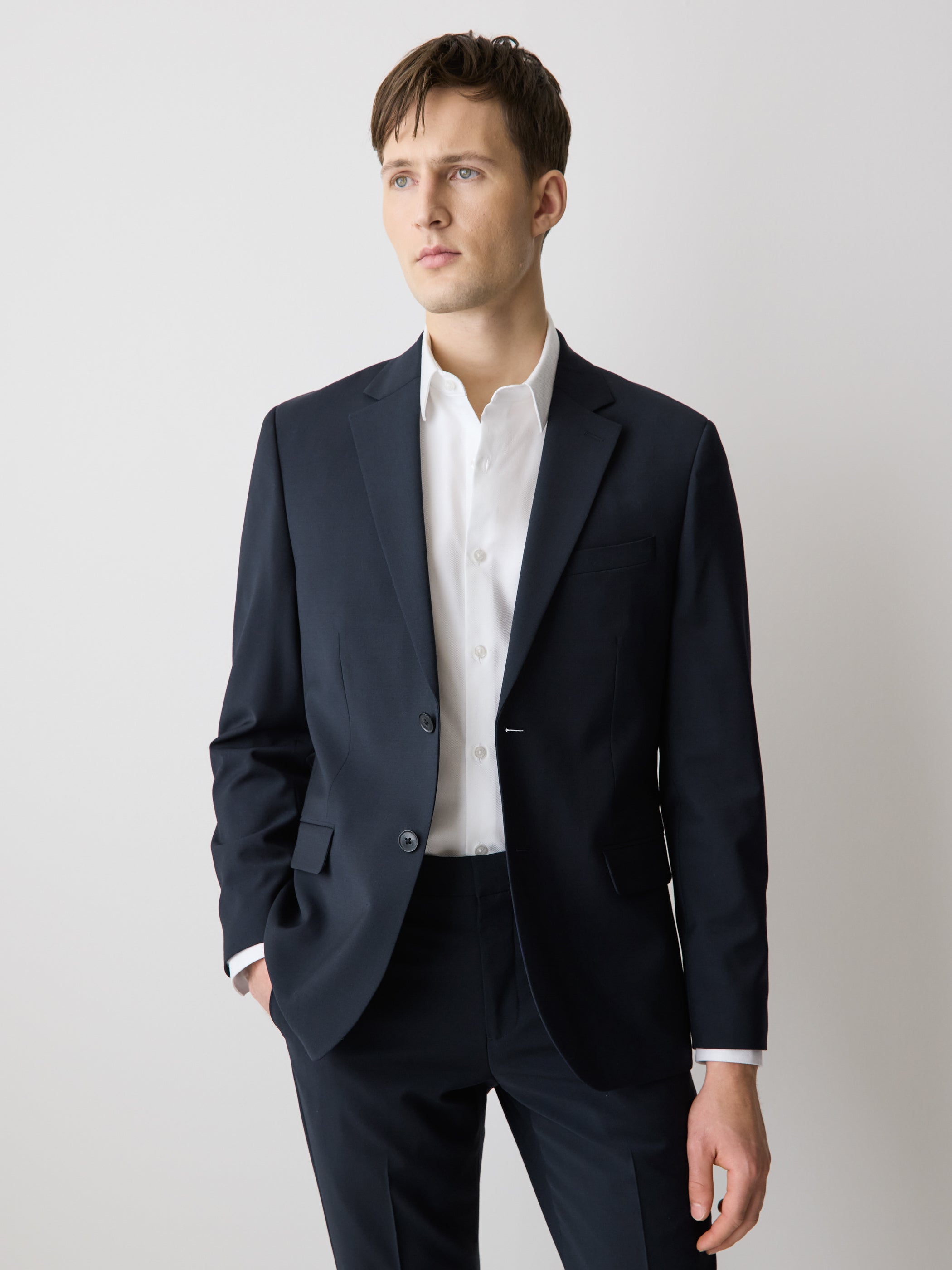 RW&CO Slim Fit Navy Wool Suit Blazer