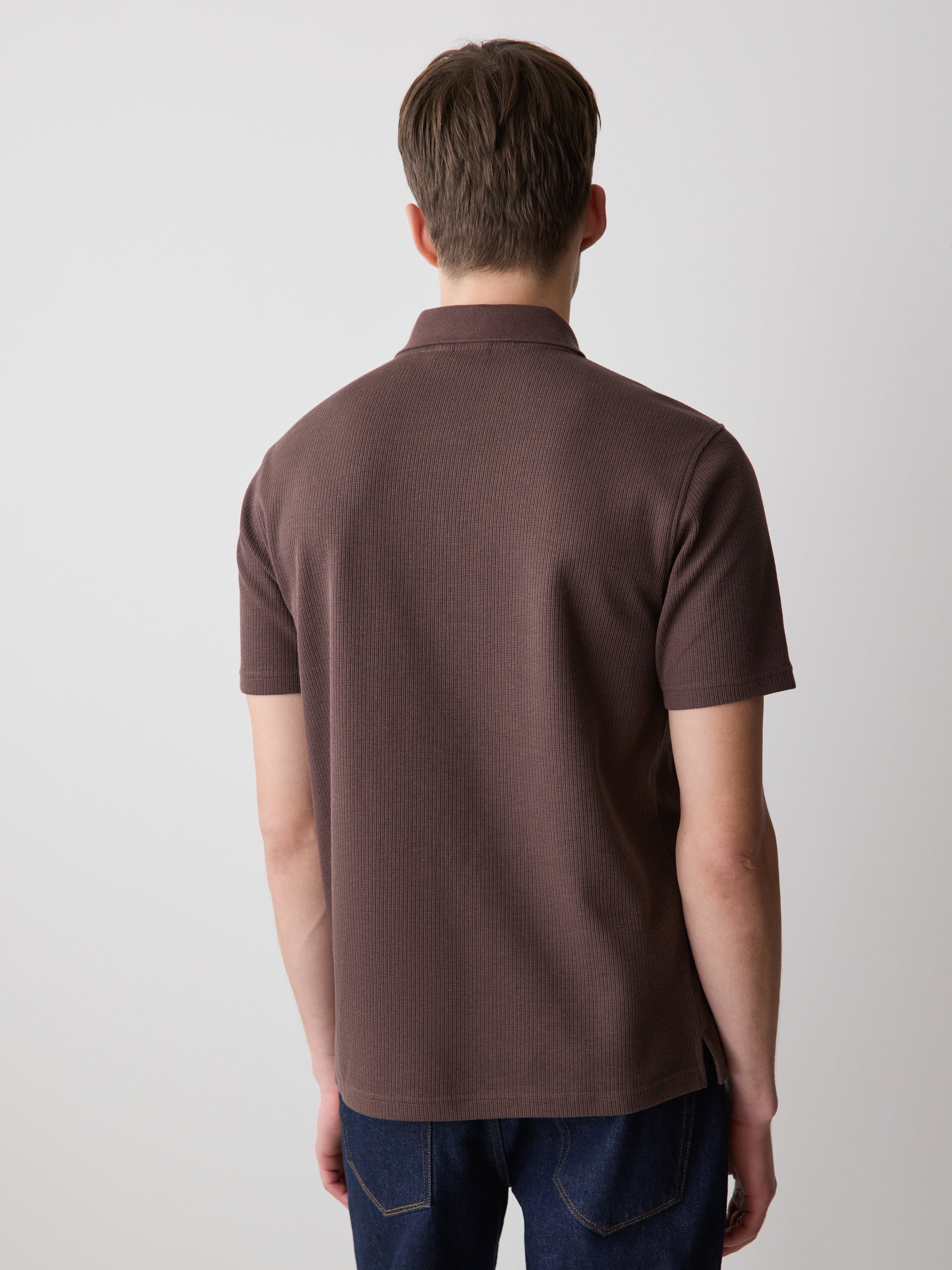 RW&CO Short-Sleeve Ribbed Quarter-Zip Polo