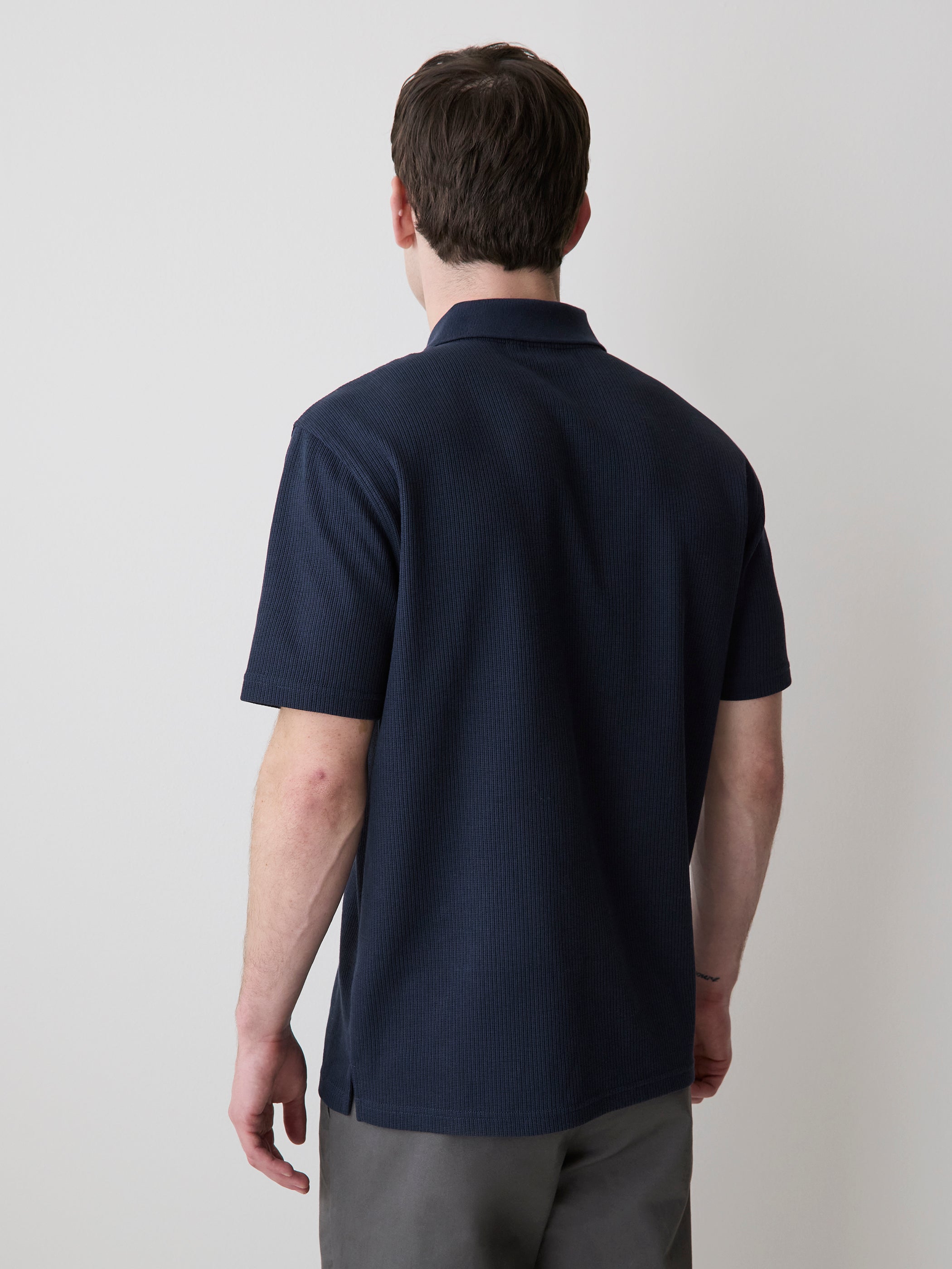 RW&CO Short-Sleeve Ribbed Quarter-Zip Polo