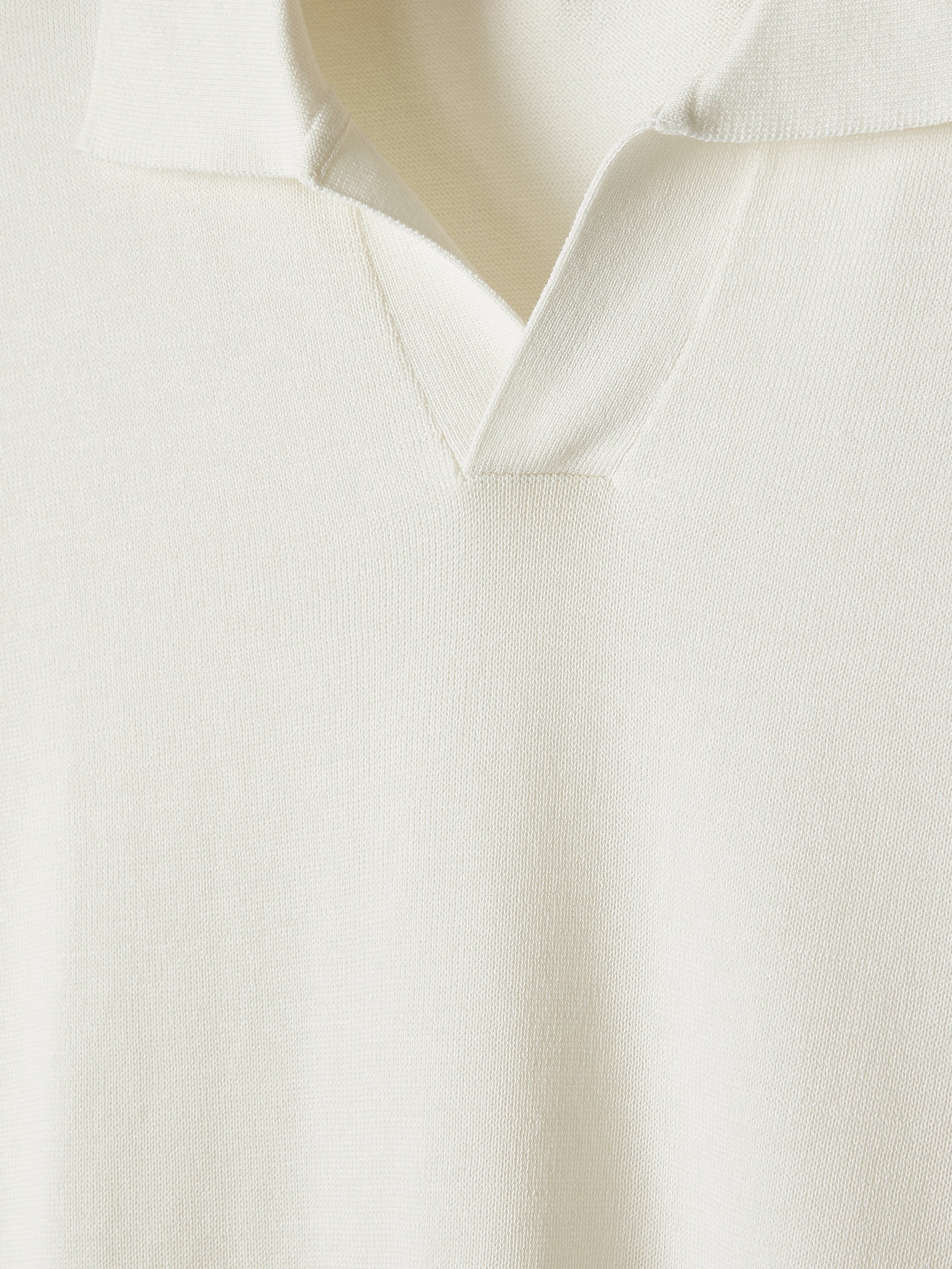 RW&CO Cotton Short-Sleeve Polo with Johnny Collar