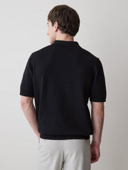 RW&CO Cotton Short-Sleeve Polo with Johnny Collar