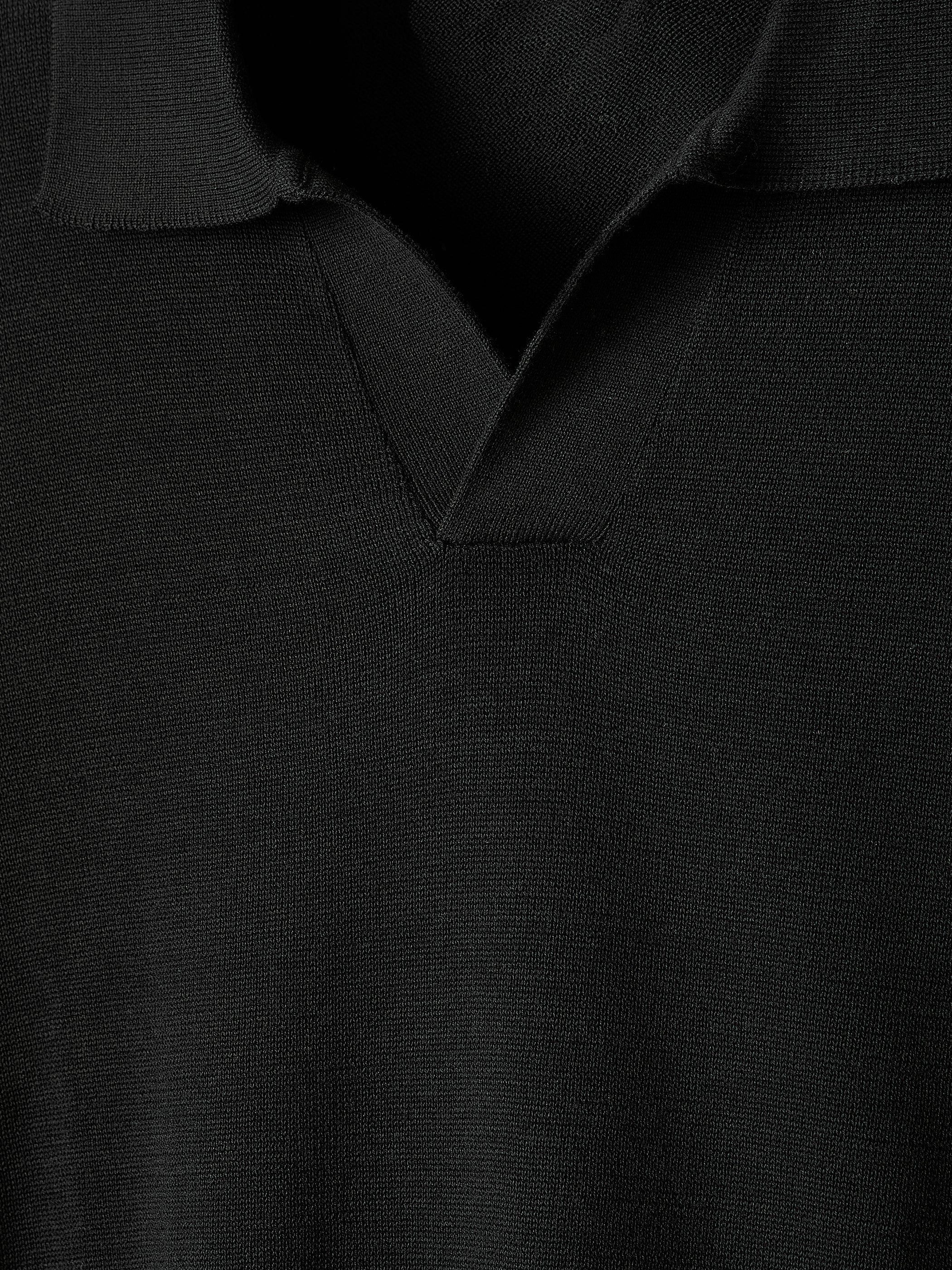 RW&CO Cotton Short-Sleeve Polo with Johnny Collar